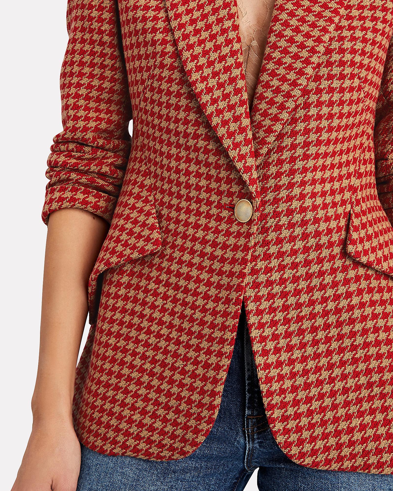 red houndstooth blazer