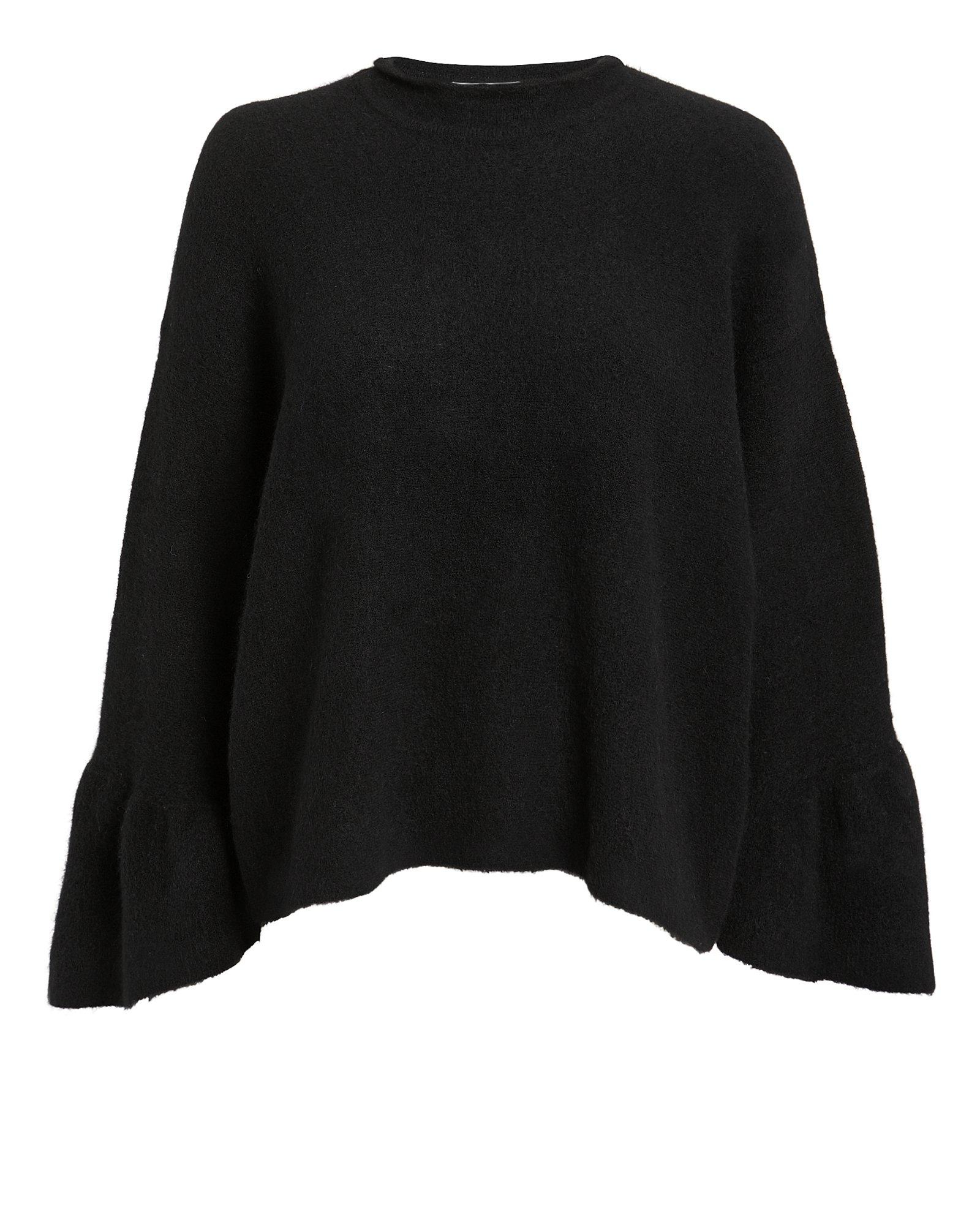 3.1 Phillip Lim Wool Ruffle Sleeve Black Sweater - Lyst