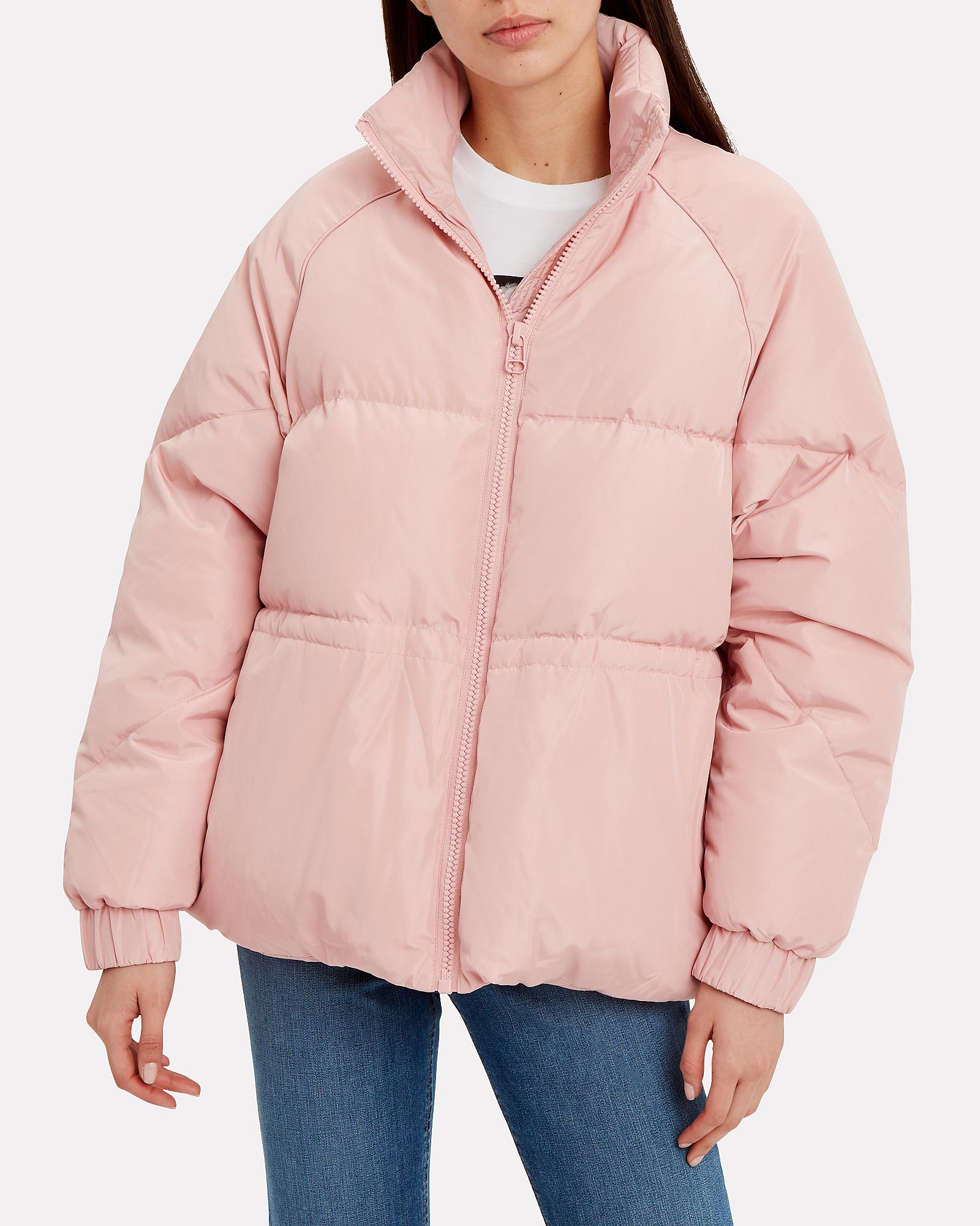 ganni pink puffer