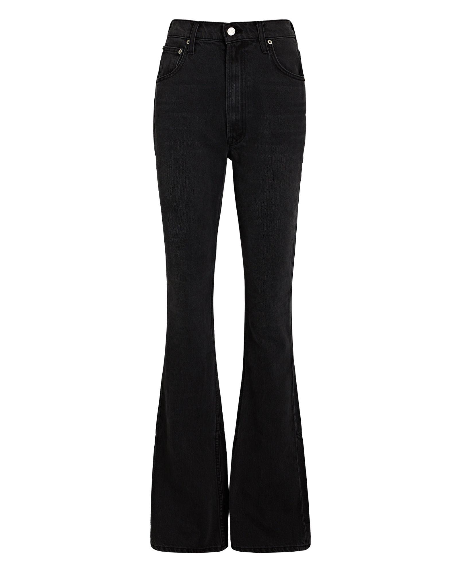 Mother X Snacks! High Waisted Wedge Slit Heel Jeans in Black | Lyst