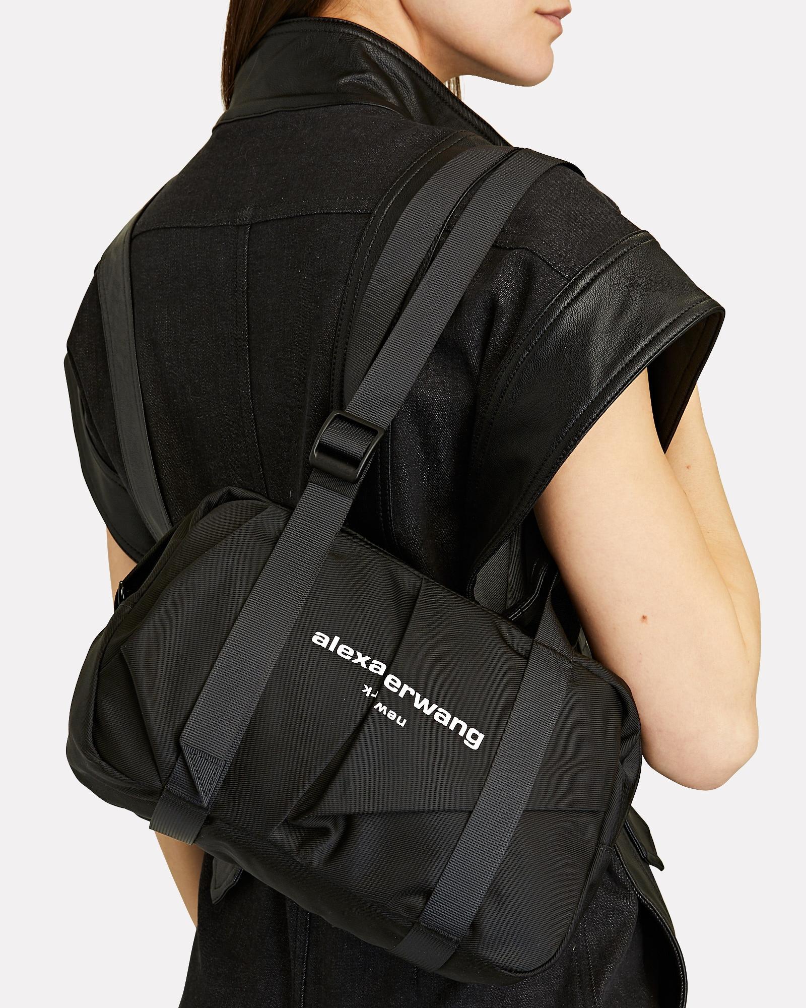 Alexander Wang Synthetic Wangsport Printed Nylon Camera Bag in Black Womens Bags Shoulder bags 