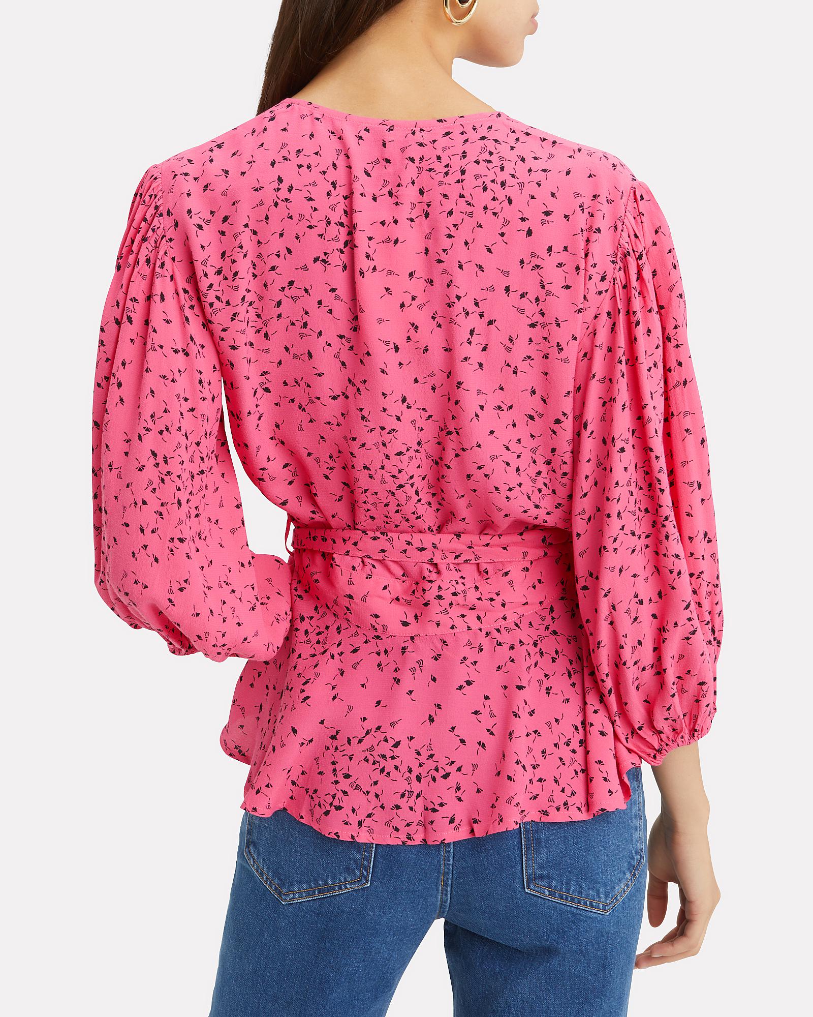 ganni pink wrap top
