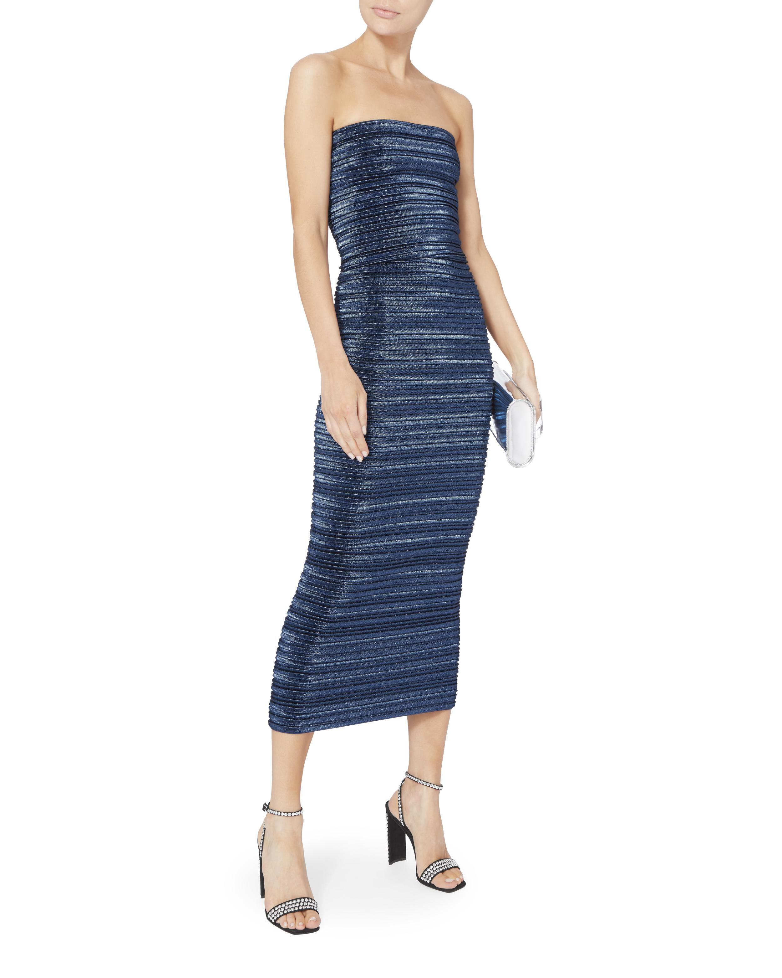 mugler blue dress