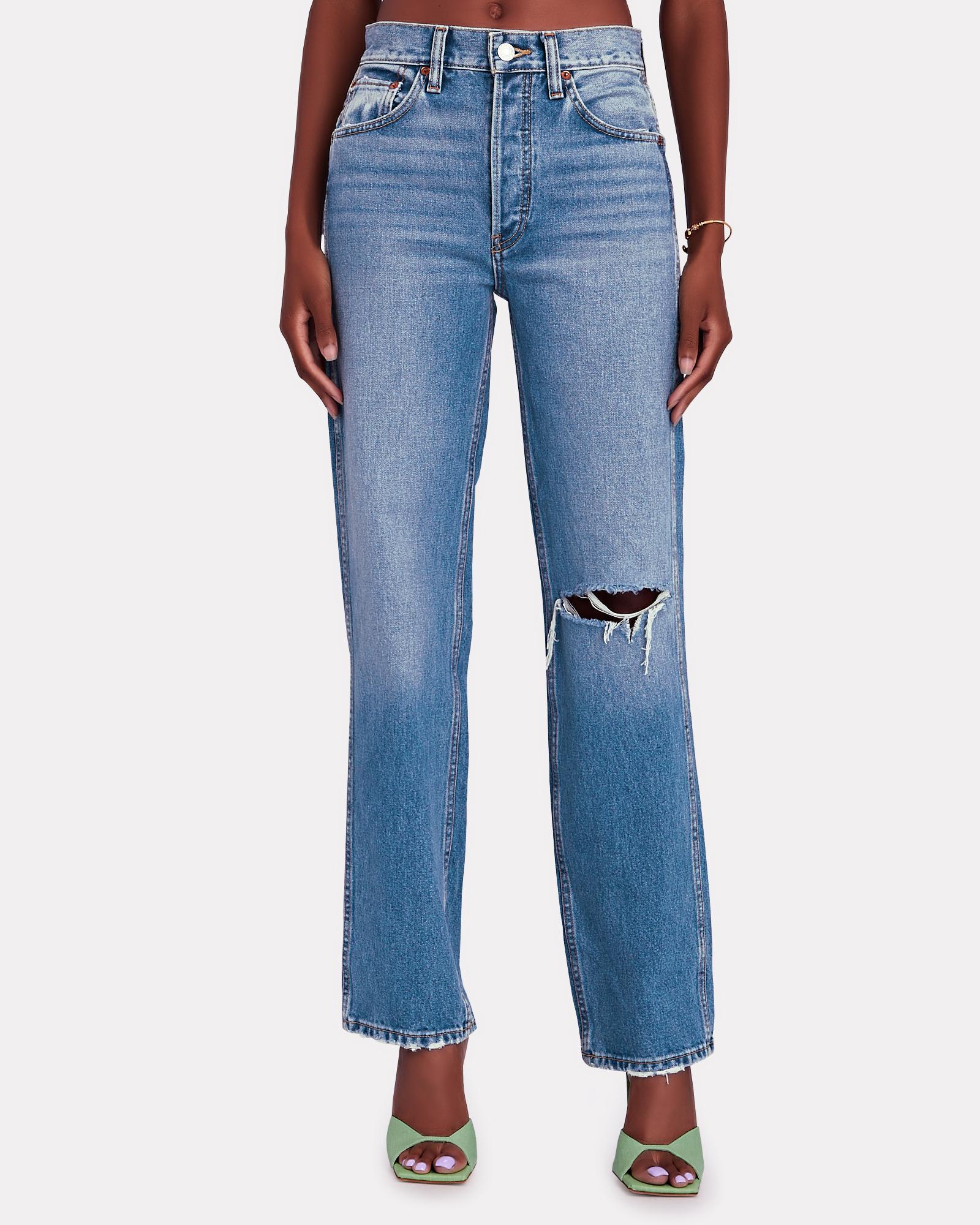 RE/DONE 90s High-rise Loose Straight-leg Jeans in Blue | Lyst