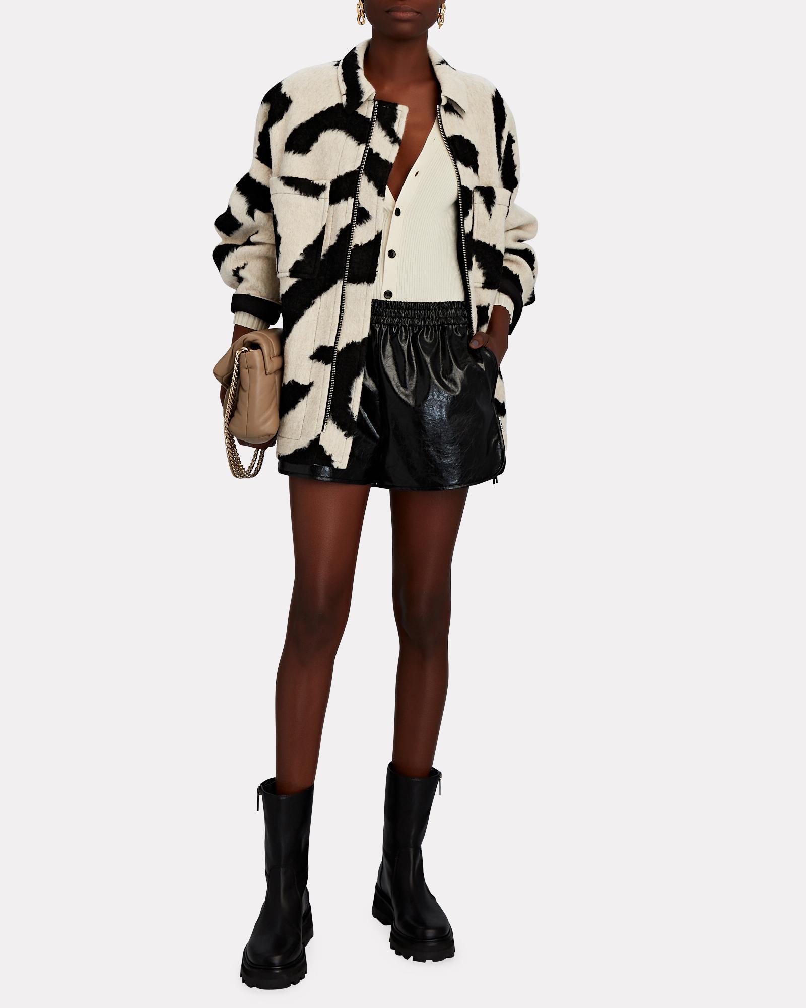IRO Mofu Printed Faux Shearling Shirt Jacket in Black | Lyst