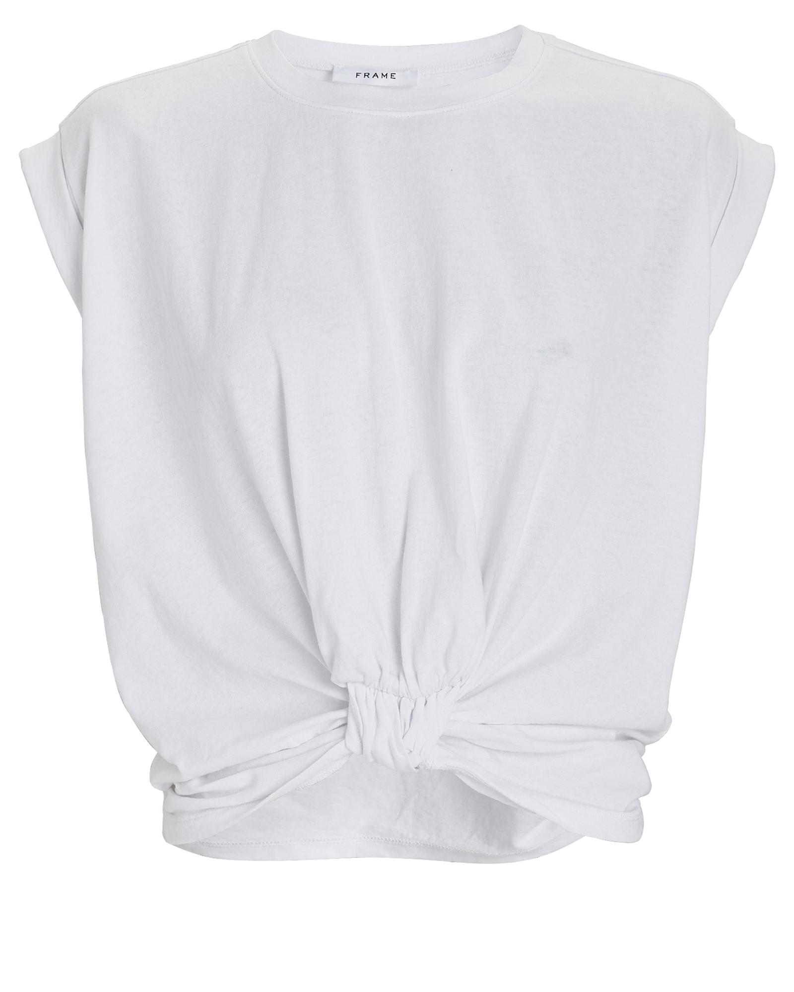 White knotted t shirt sales