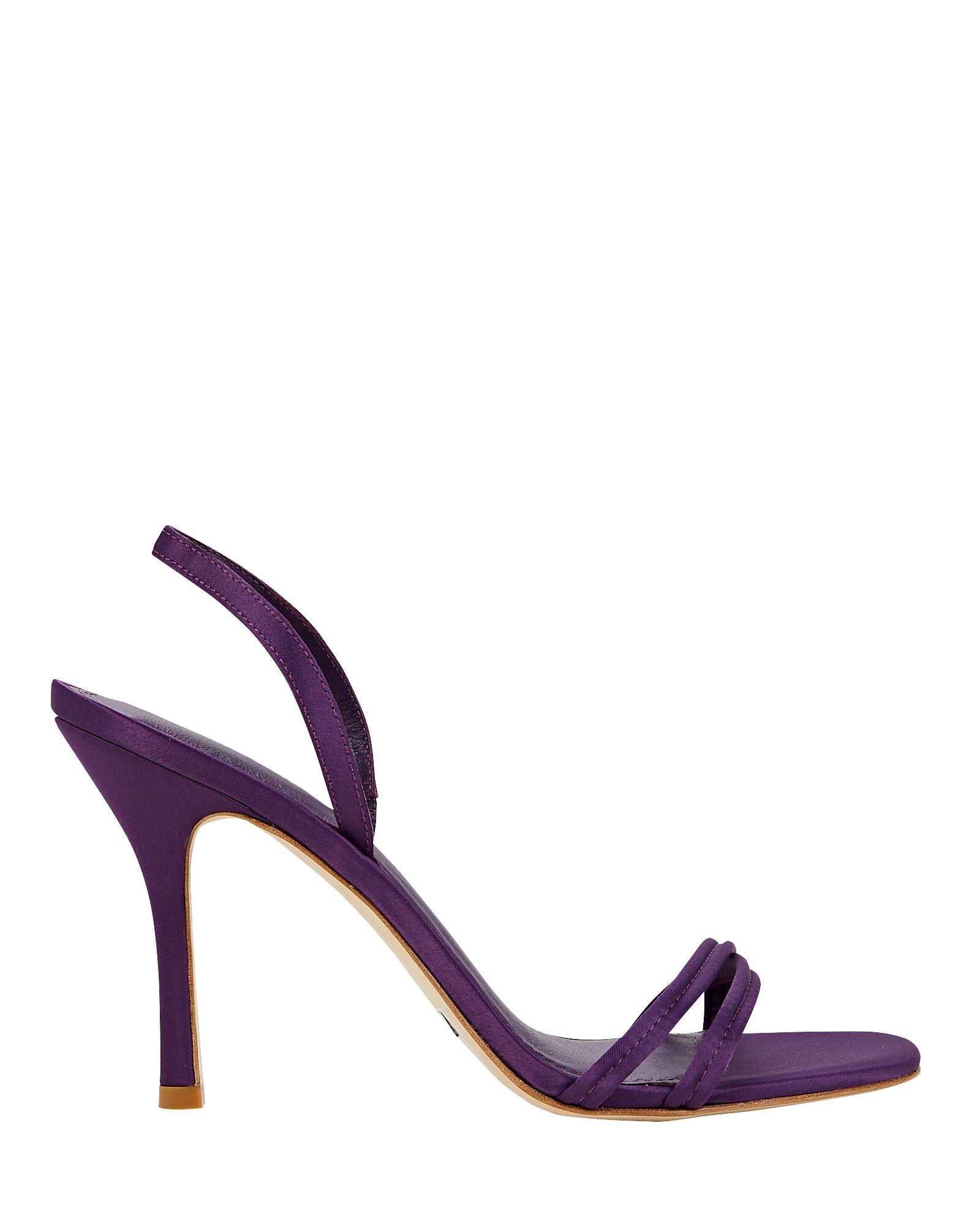 Larroude Annie Satin Slingback Sandals in Purple Lyst