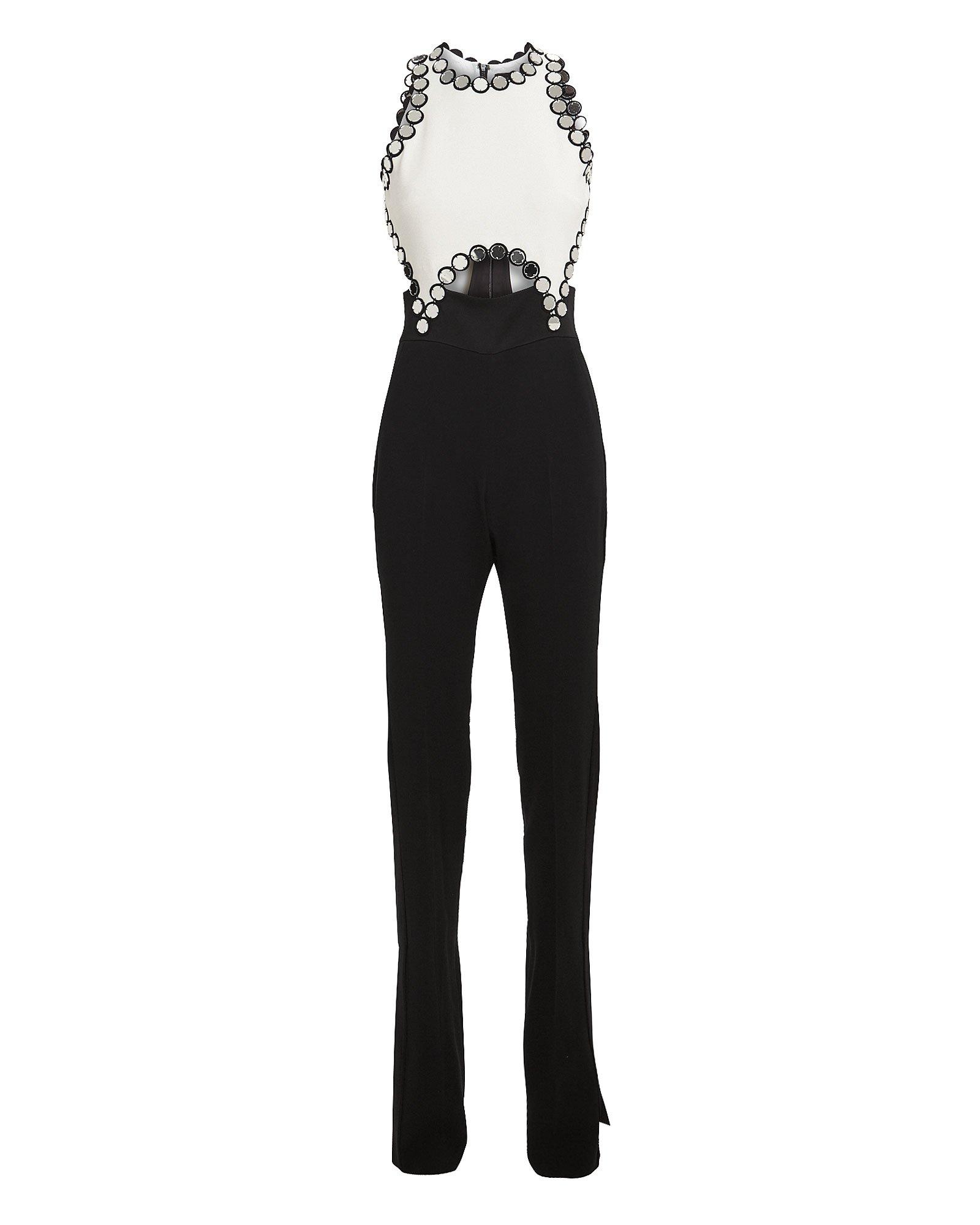 black and white colorblock jumpsuit