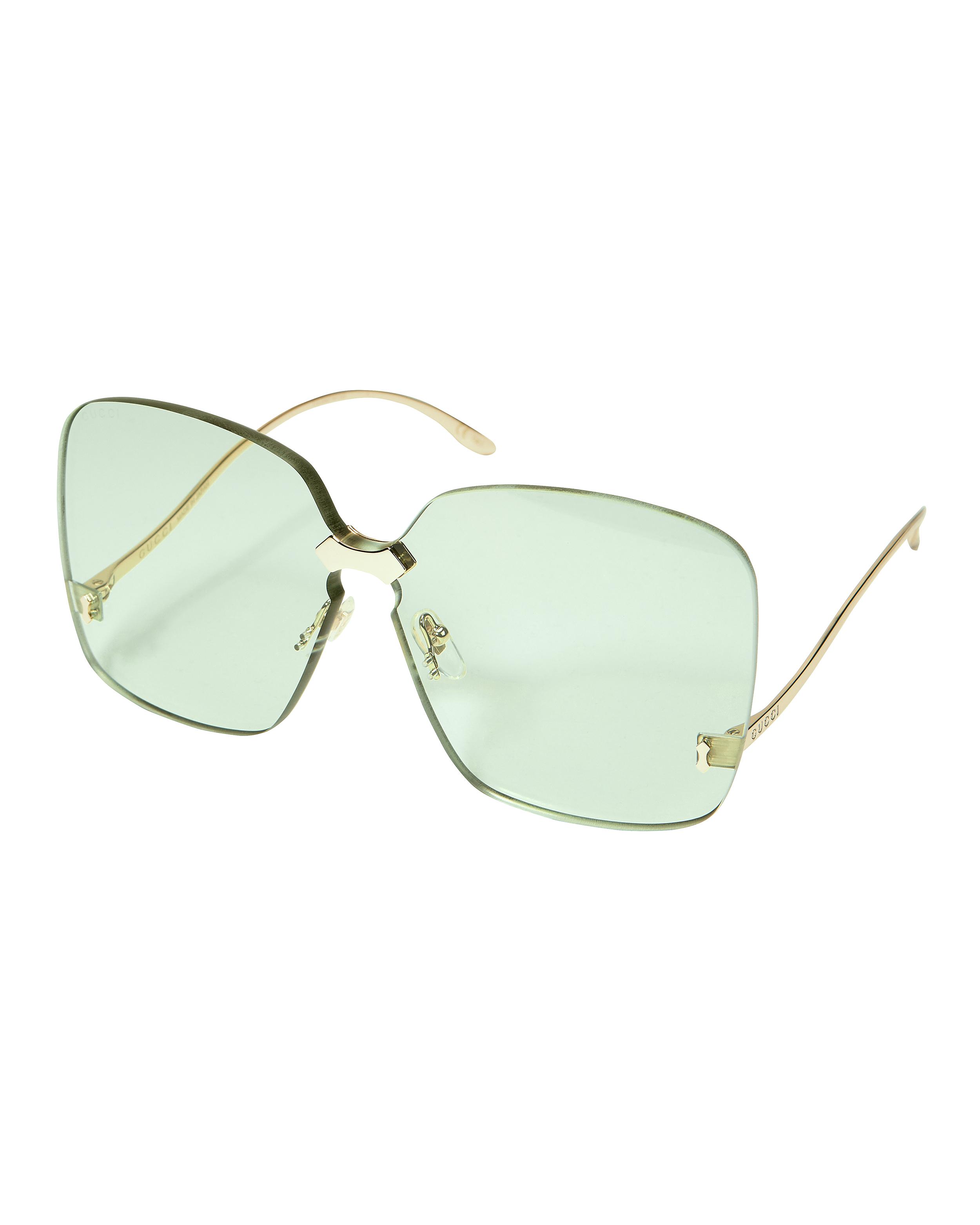 Gucci yellow rimless sunglasses | Rimless sunglasses, Hexagon sunglasses,  Colored sunglasses