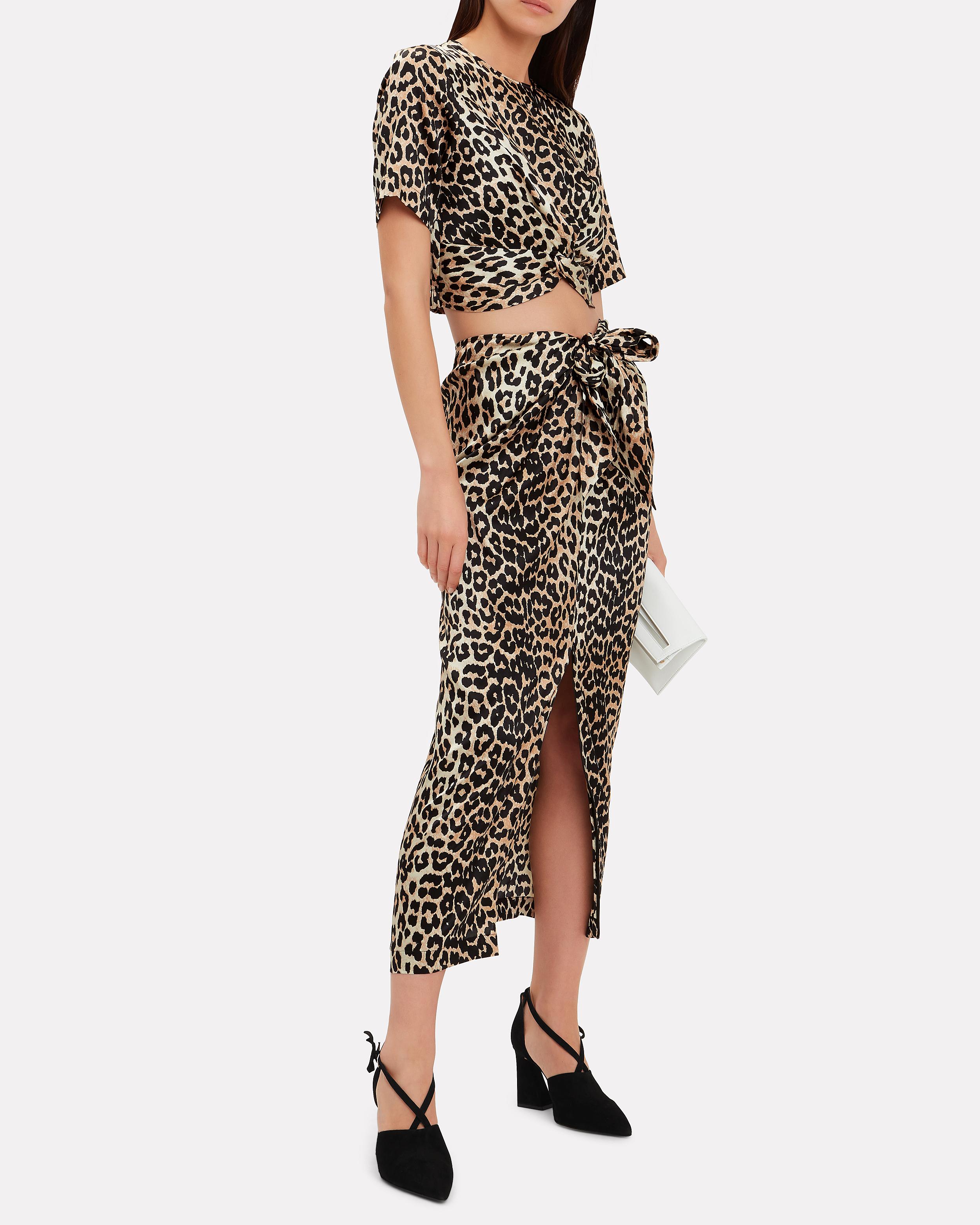ganni calla leopard skirt