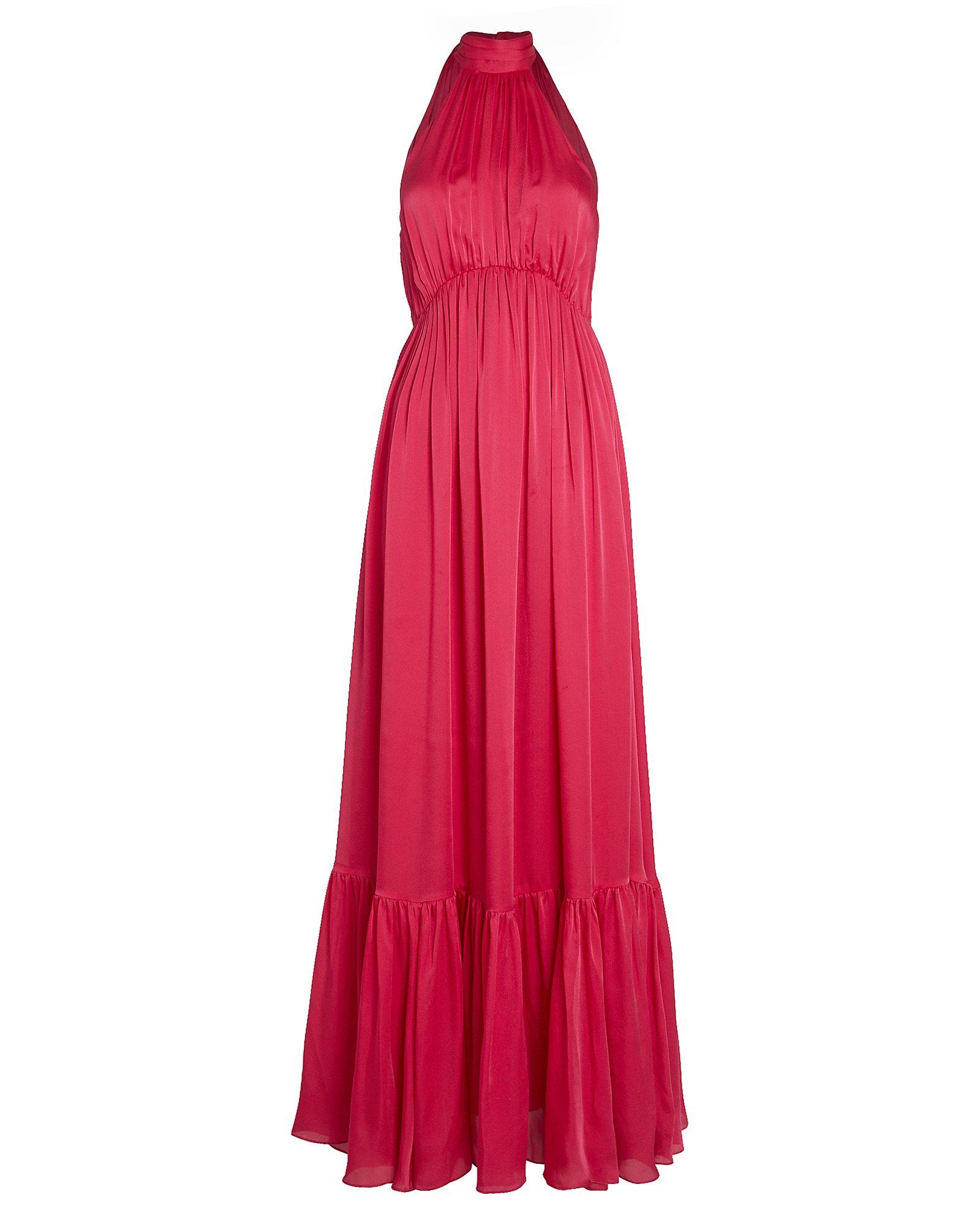 Zimmermann Gathered Sleeveless Silk Chiffon Gown in Pink - Lyst