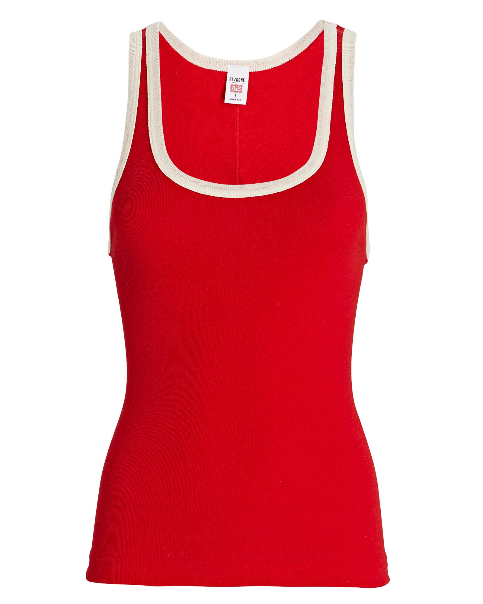RE/DONE 60s Rib Knit Tank Top in Red | Lyst