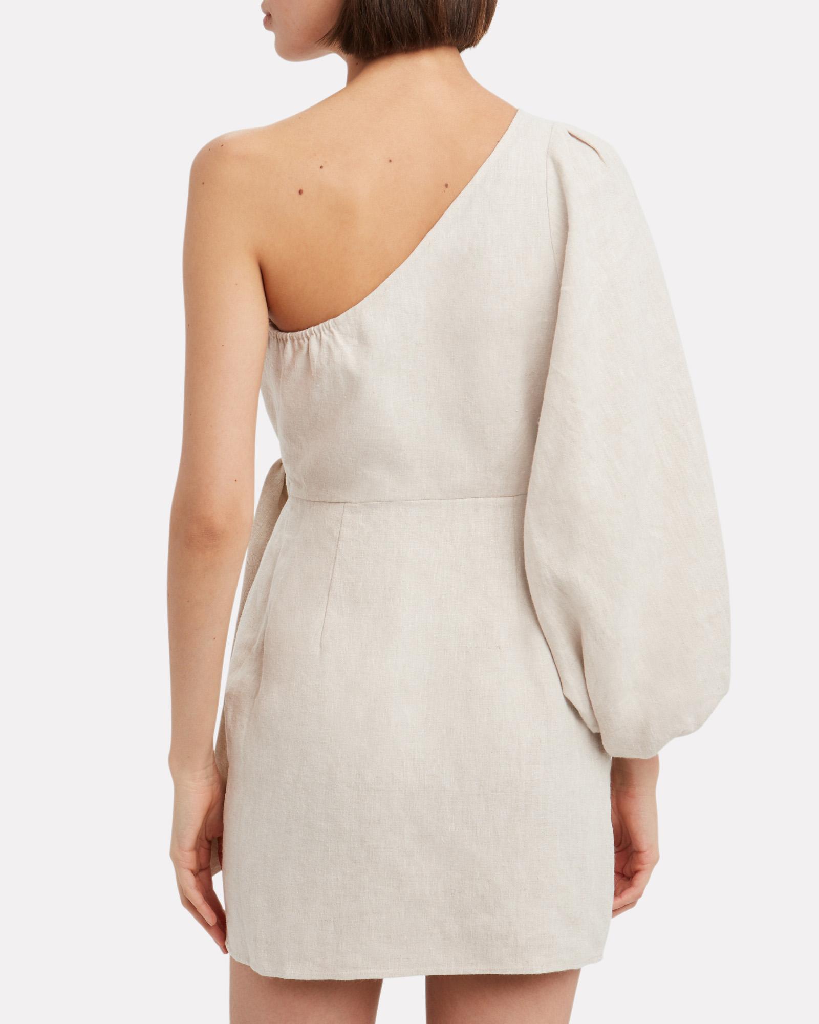 linen one shoulder dress