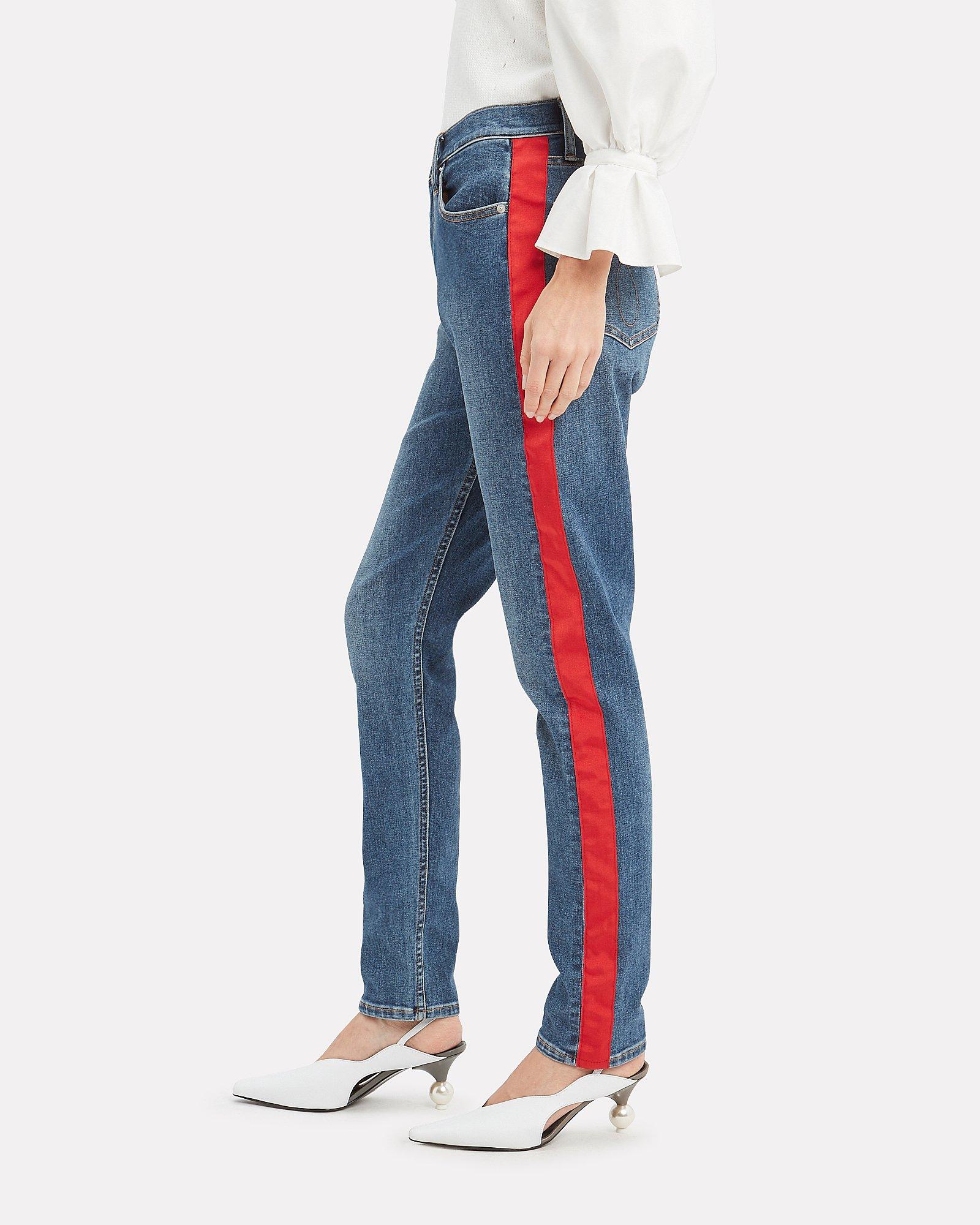 calvin klein red stripe jeans