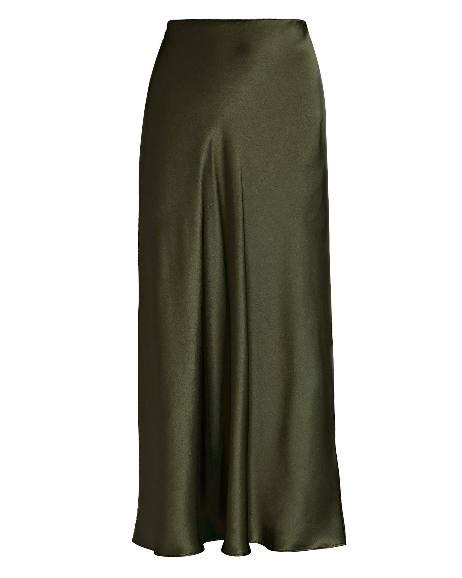 SABLYN Miranda Silk Midi Skirt in Green | Lyst