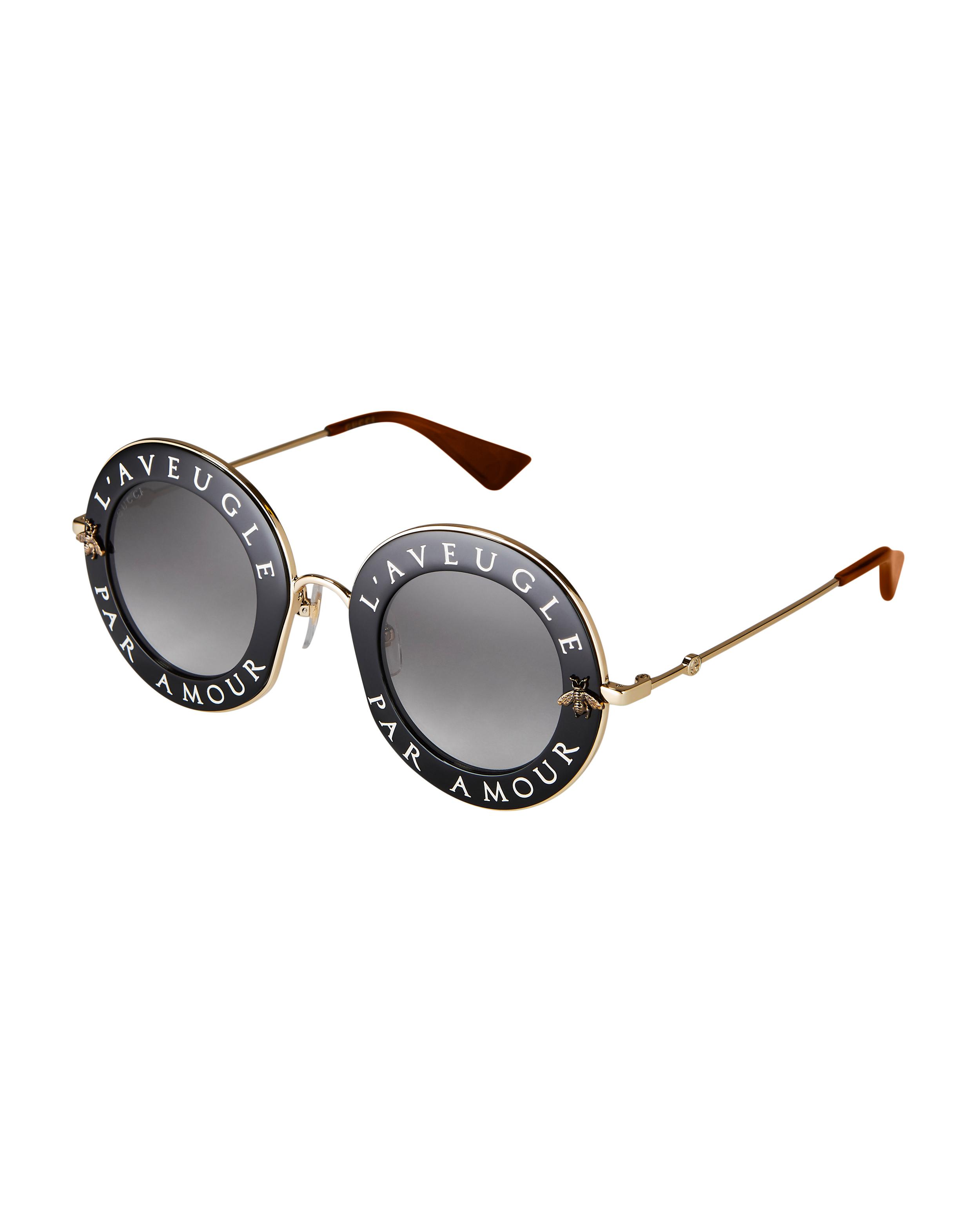 Gucci Blind For Love Round Sunglasses 