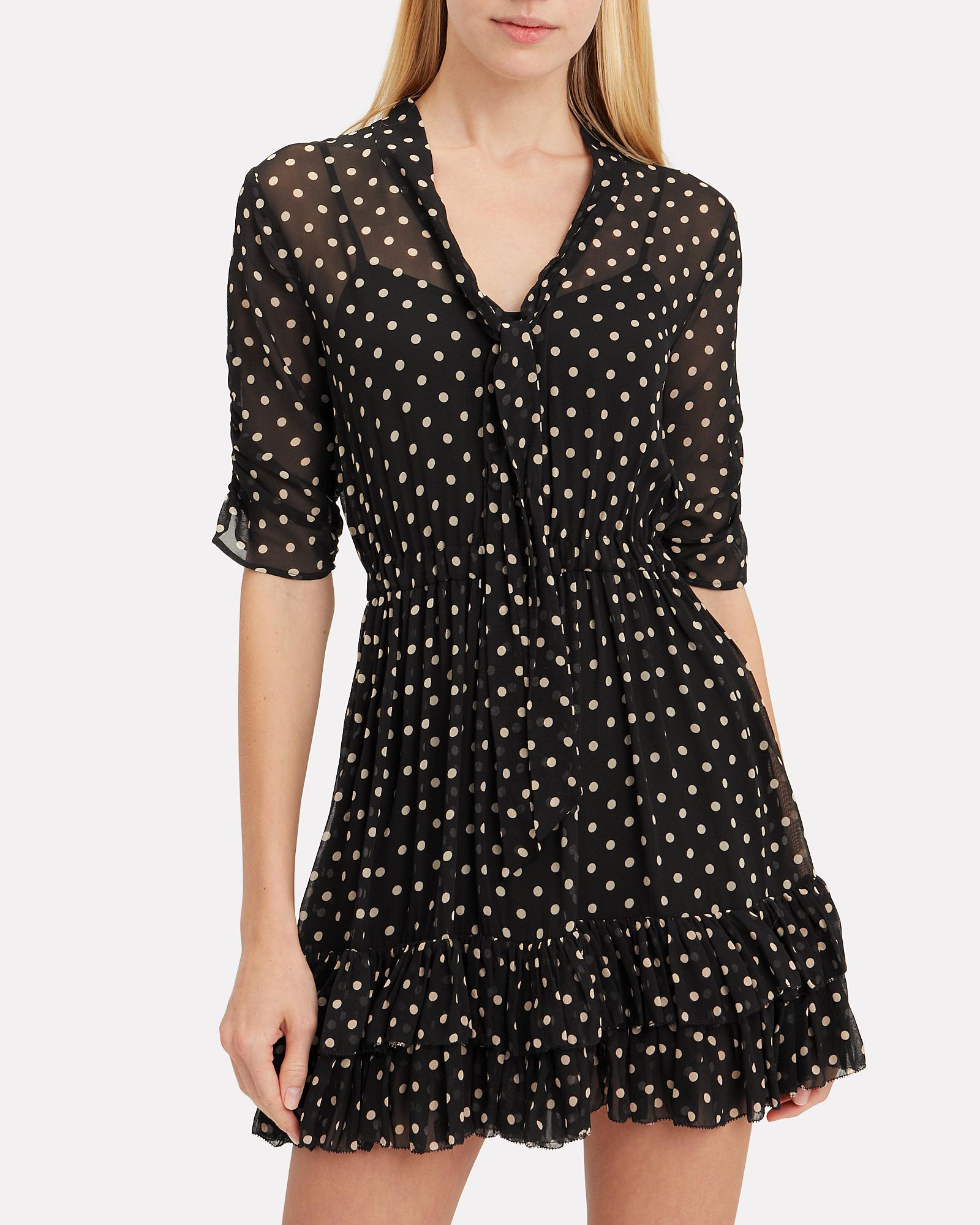 nicholas polka dot ruffle mini dress