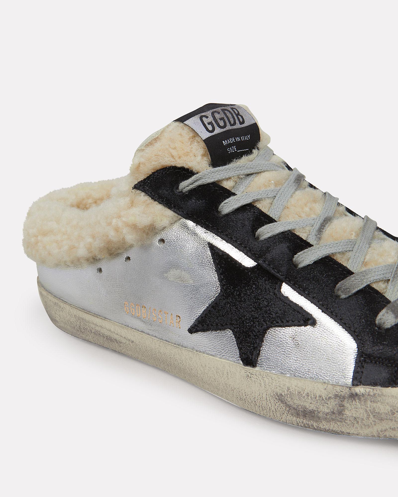 golden goose sabot superstar genuine shearling slide sneaker