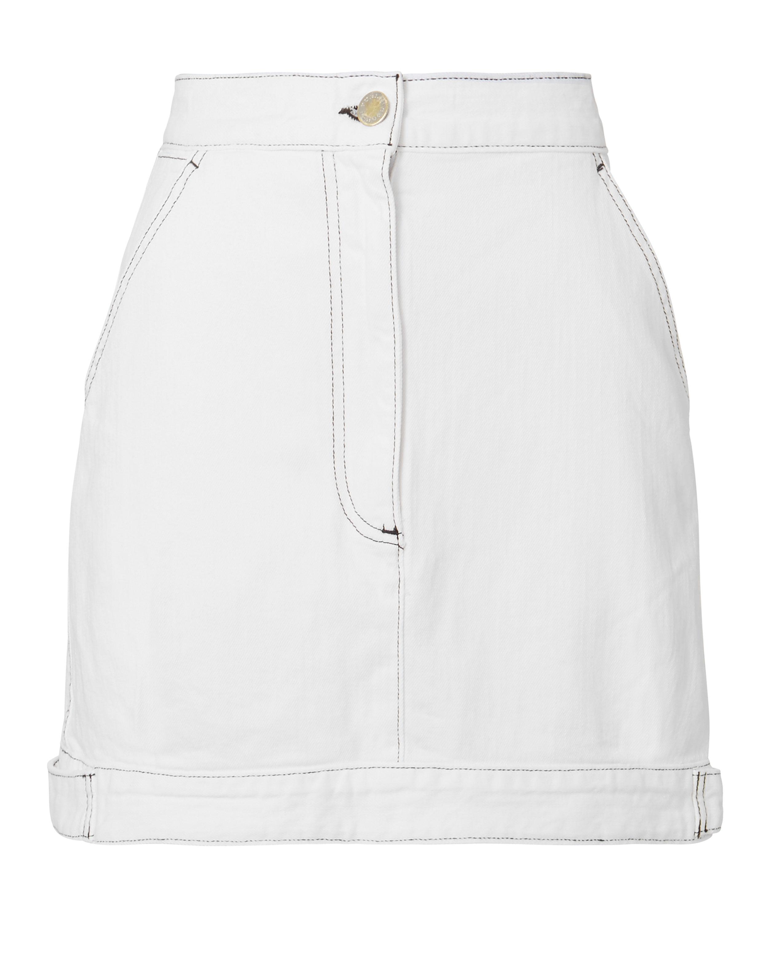 paige white denim skirt