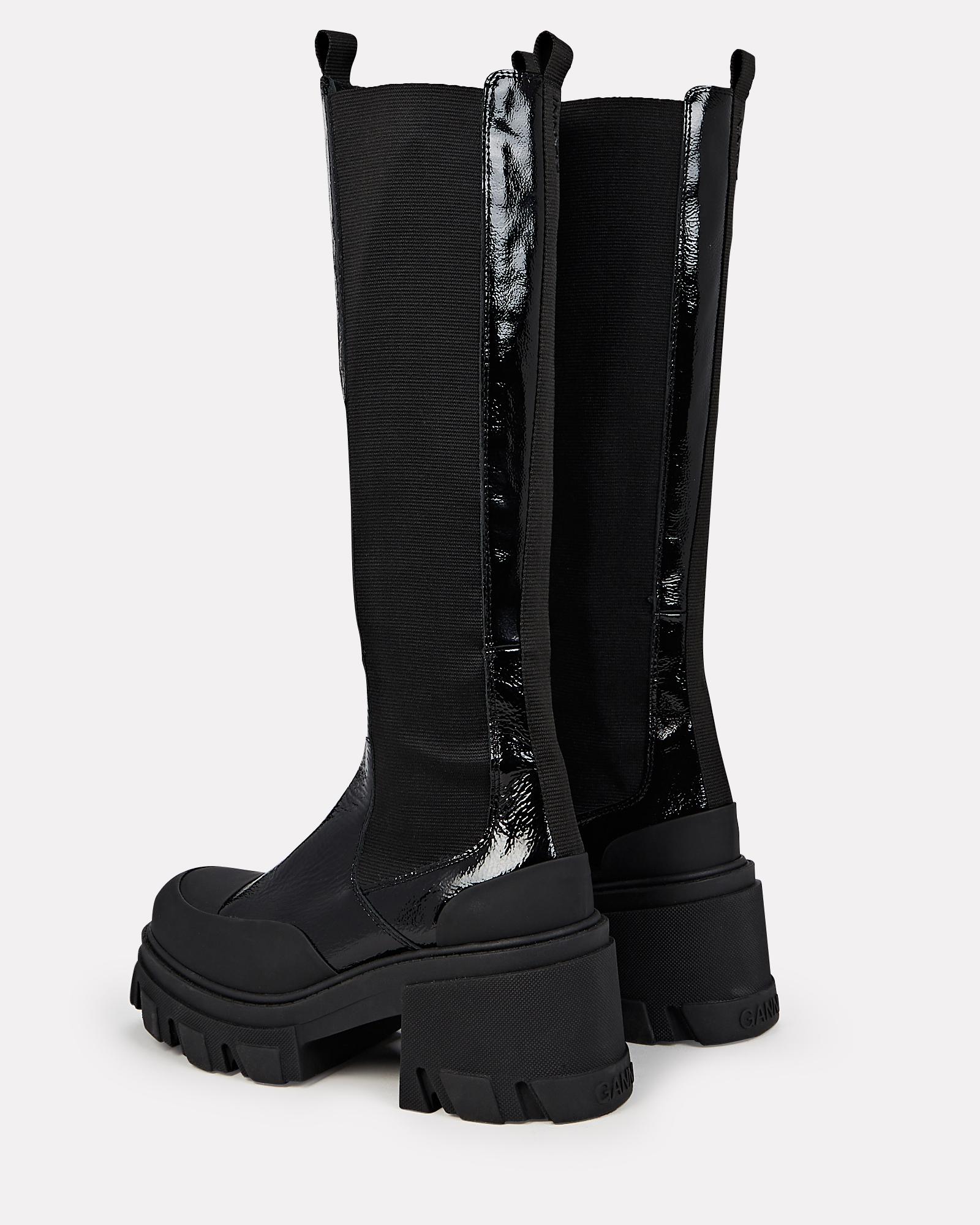 Black cleated best sale boots