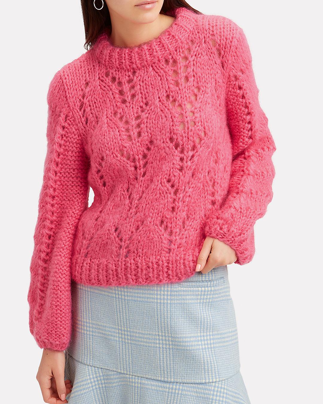 Ganni Mohair Hot Pink Sweater |