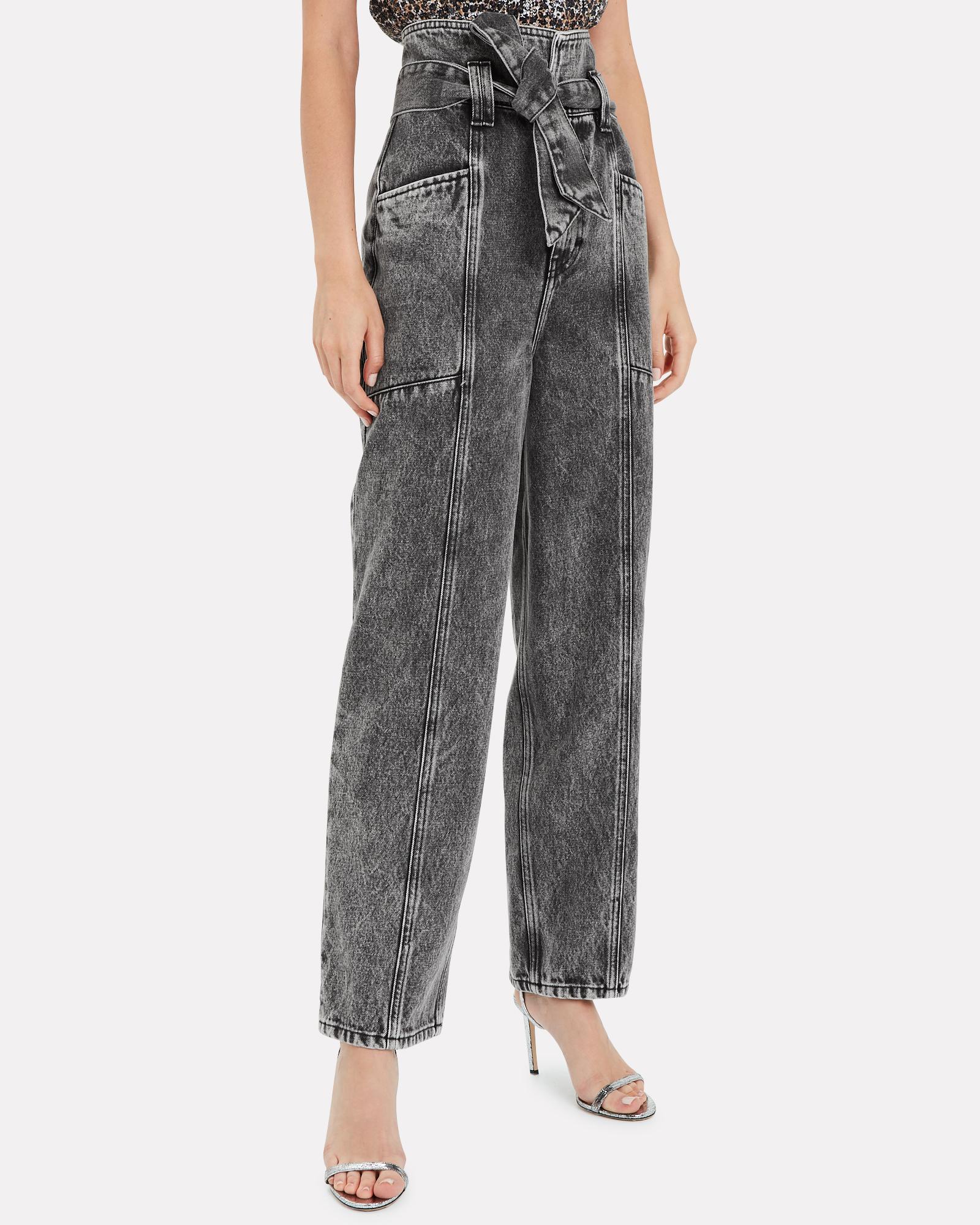 denim paperbag trousers