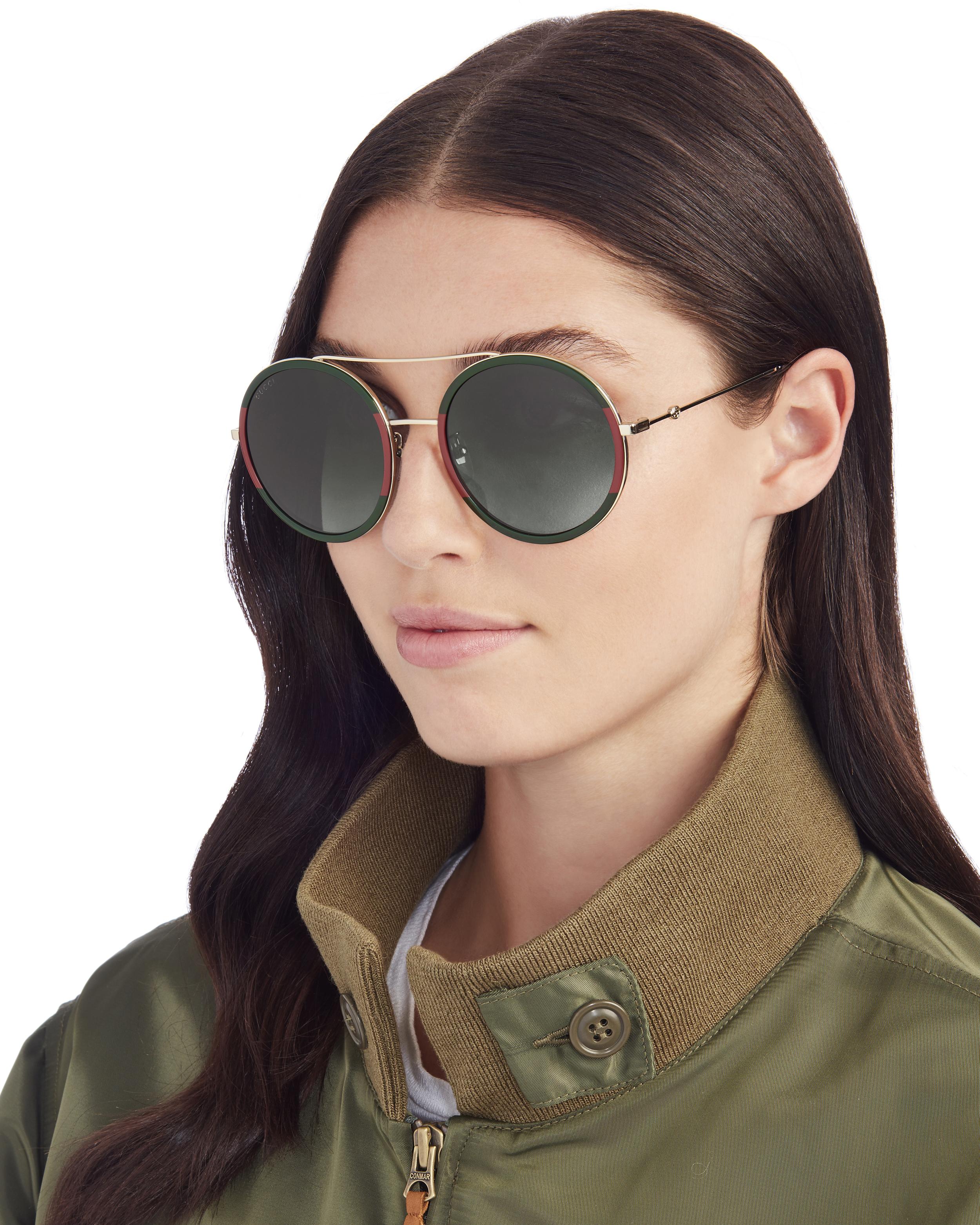 red and green gucci aviator sunglasses