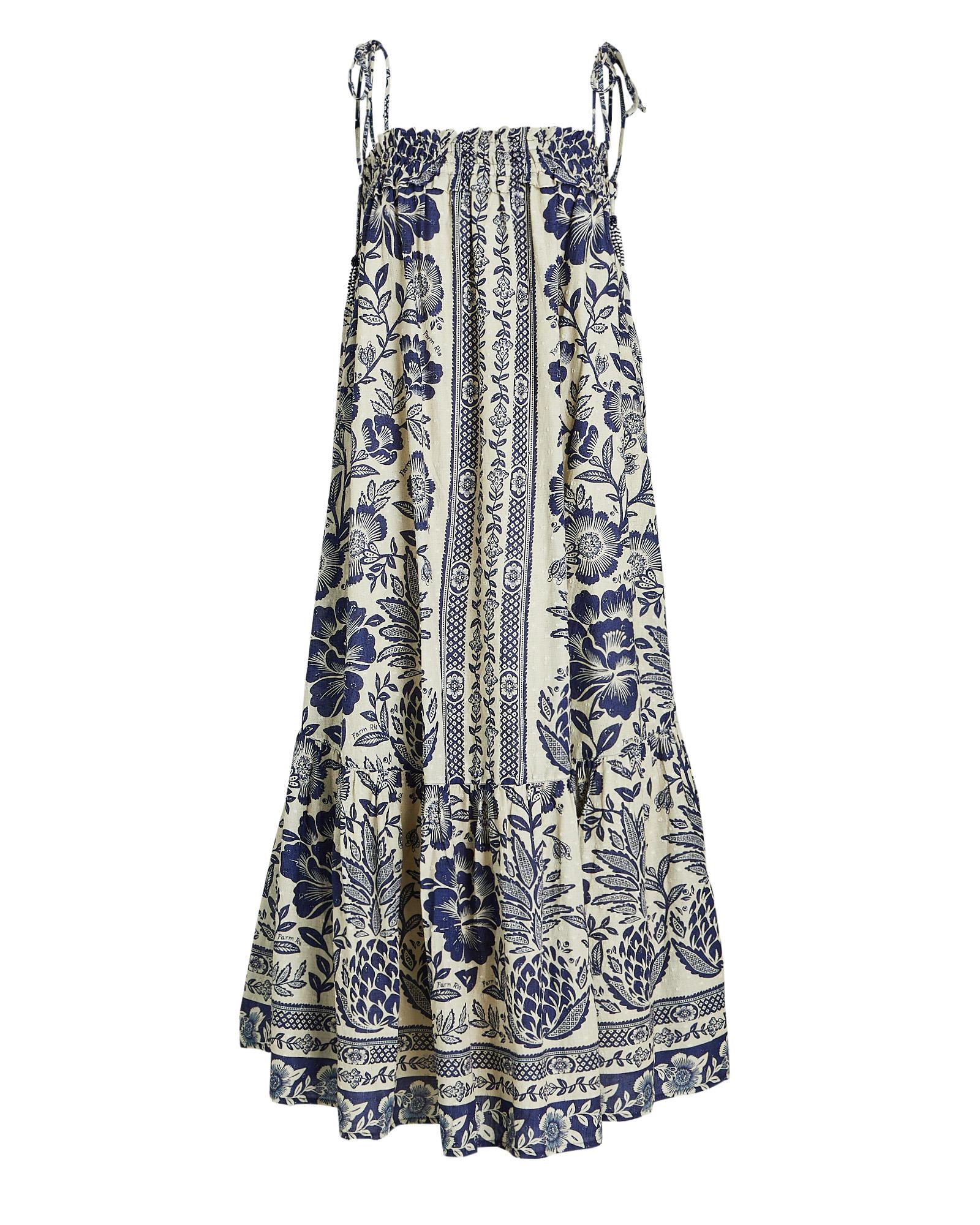 FARM Rio Blue Pineapple Garden Cotton Maxi Dress | Lyst