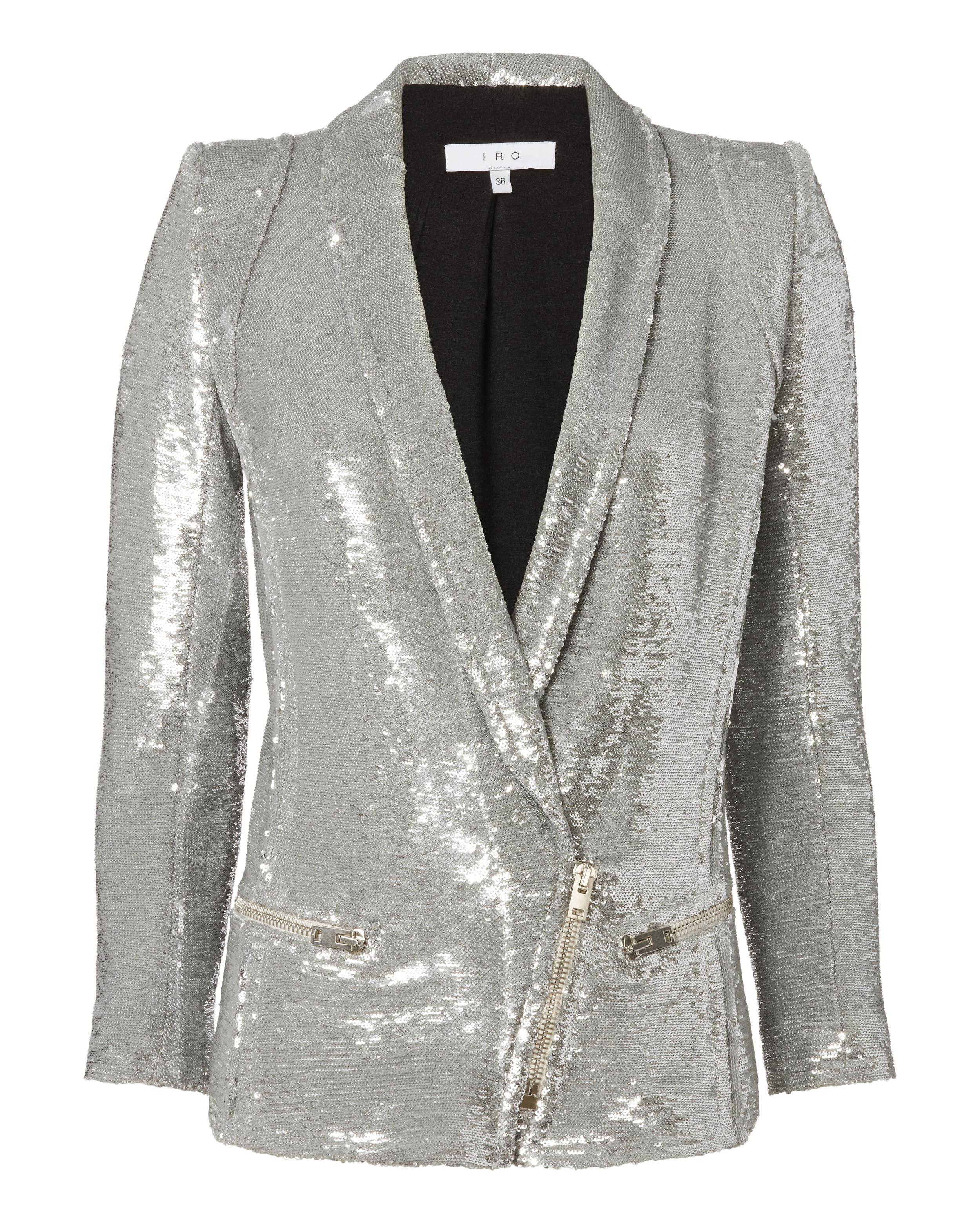 IRO Synthetic Silver Sequin Blazer in Metallic - Lyst