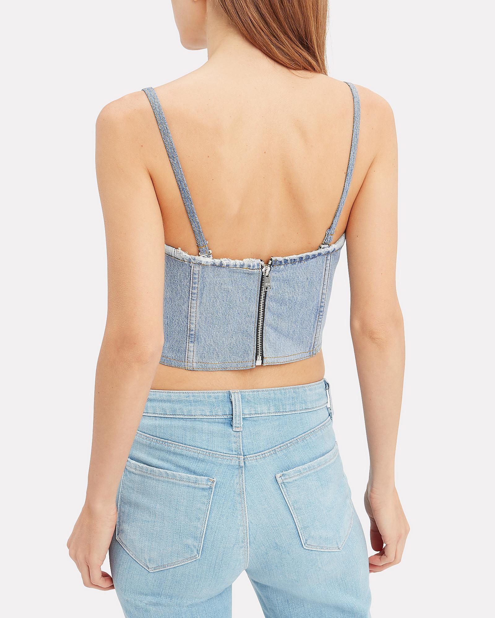 RE/DONE Denim Bustier Top in Light Blue Denim (Blue) Lyst