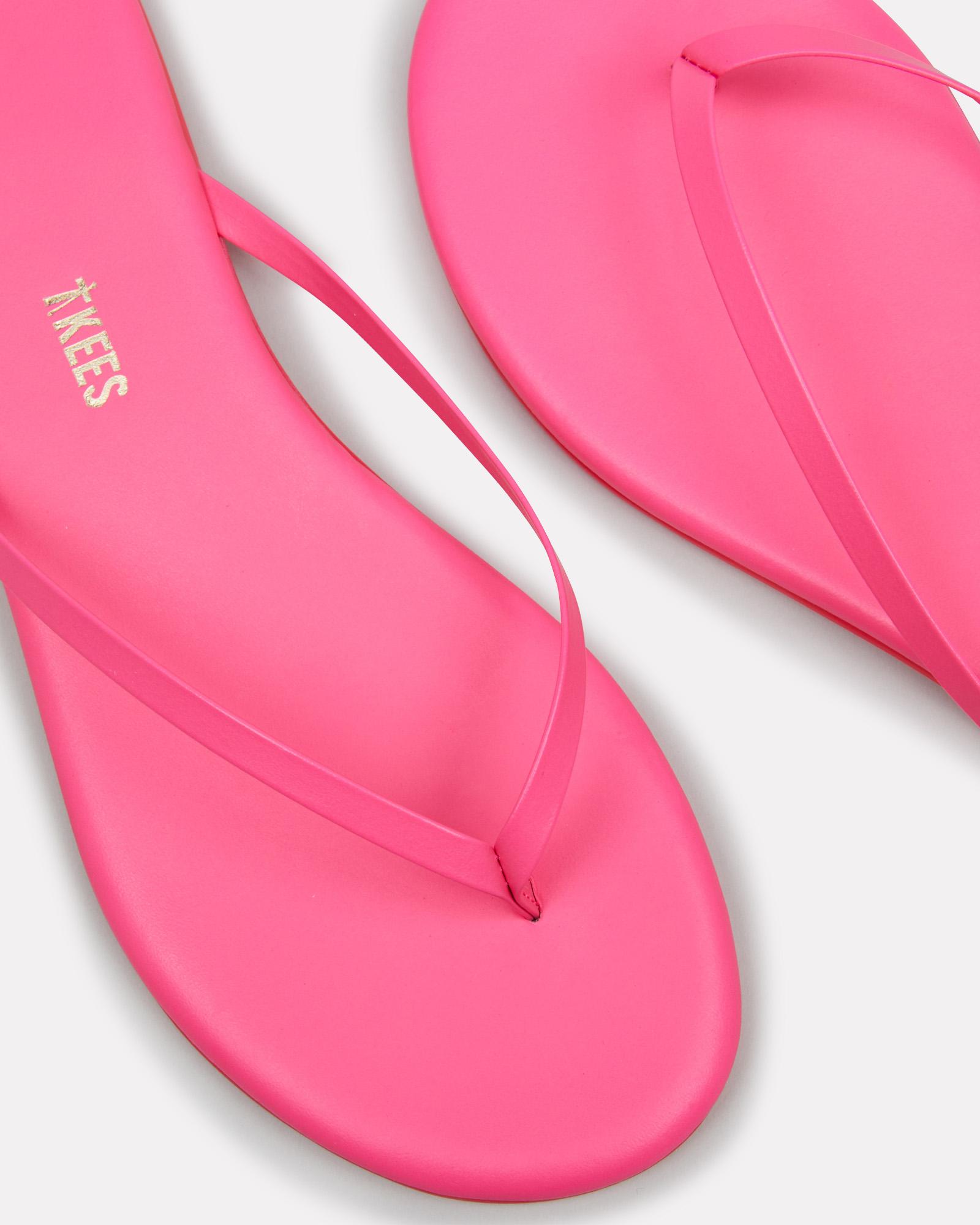 neon pink flip flops