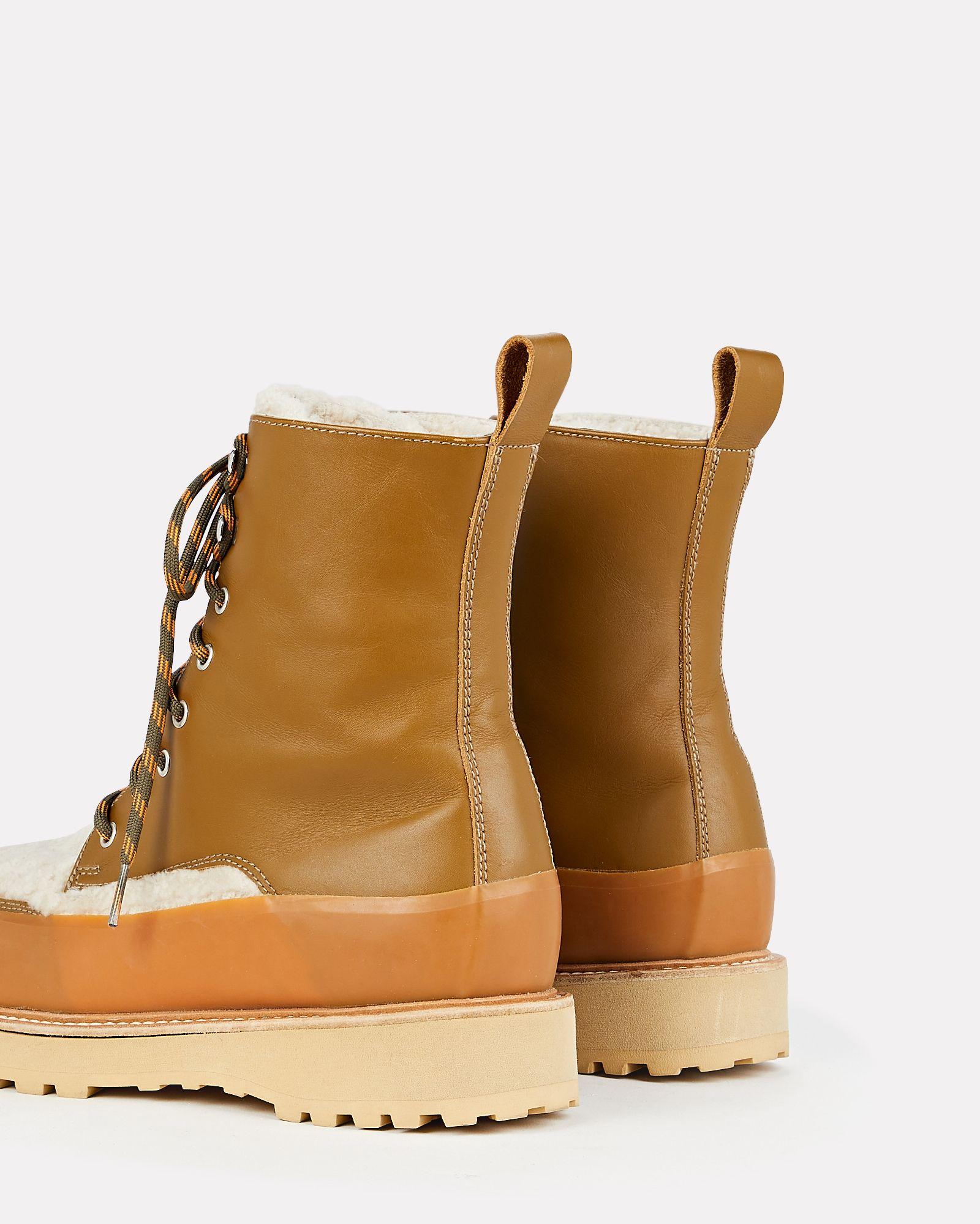 Ulla Johnson X Diemme Etna Leather And Shearling Boots in Brown Lyst