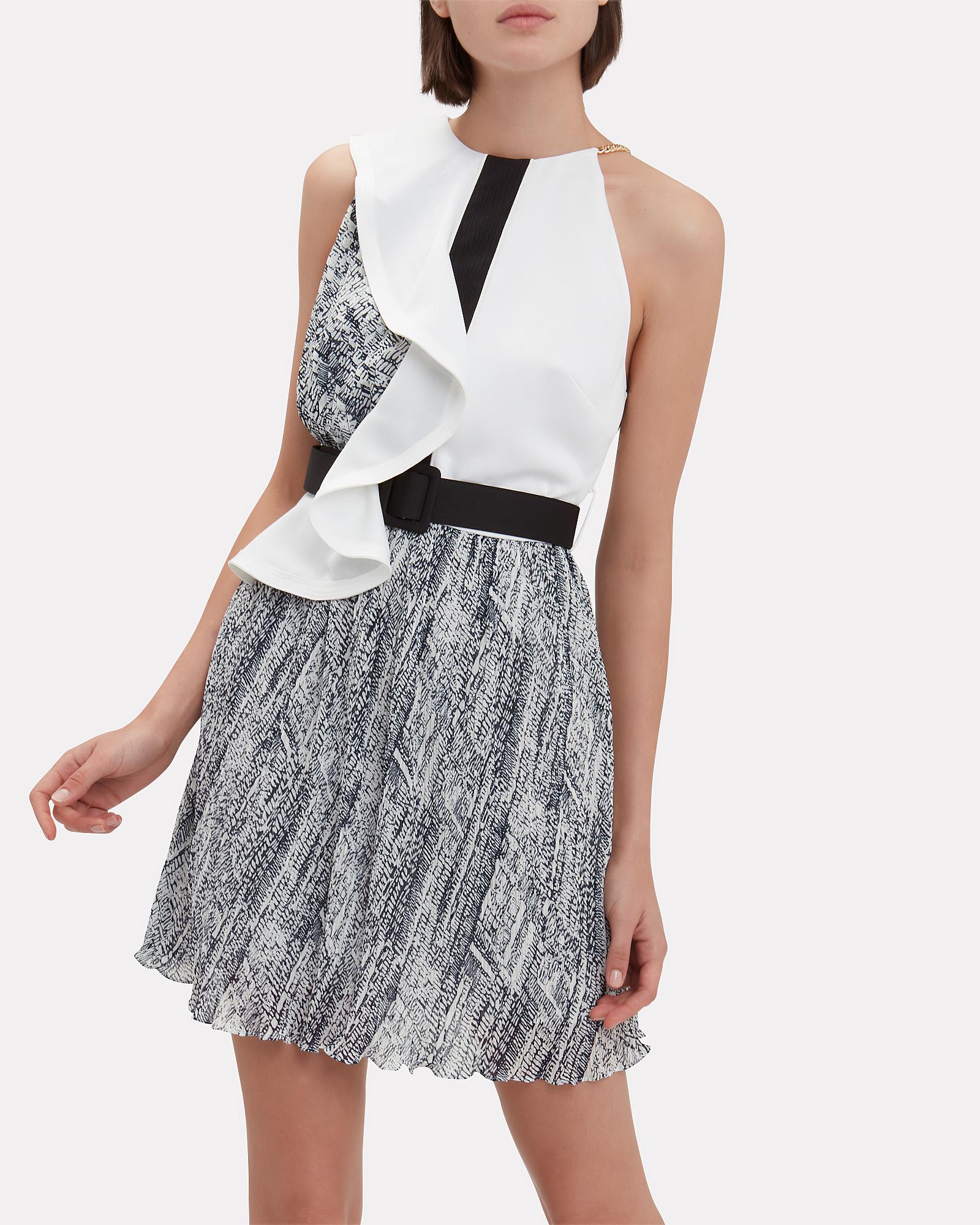 self portrait frill contrast mini dress