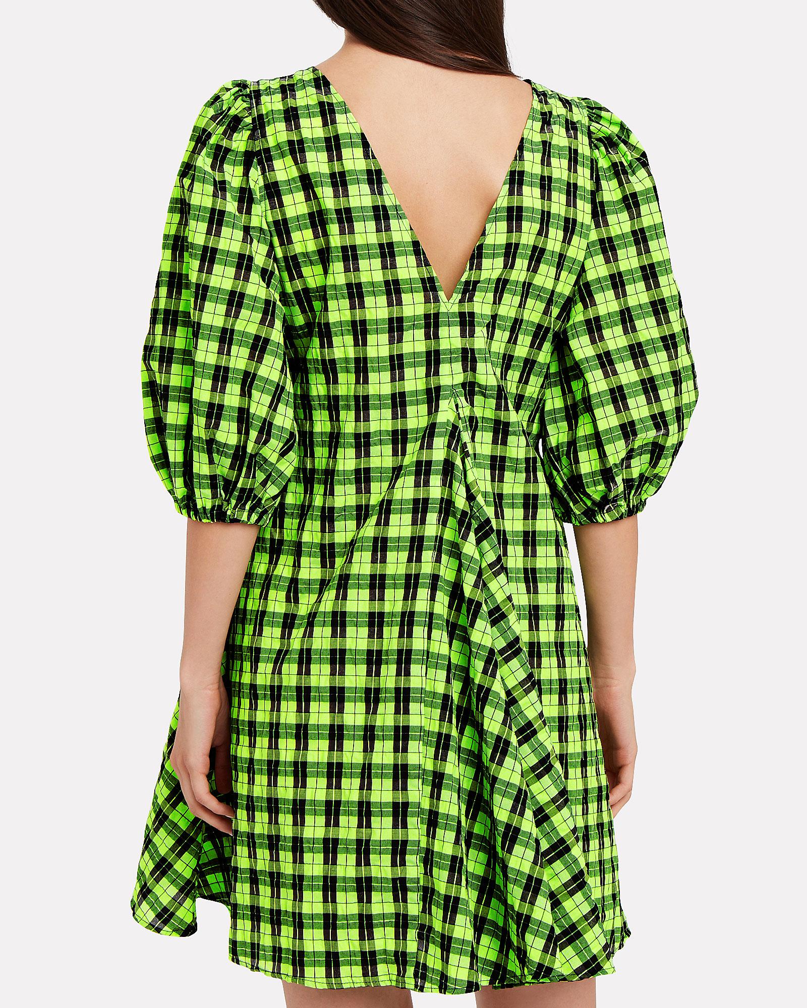 Ganni Cotton Seersucker Gingham Mini 