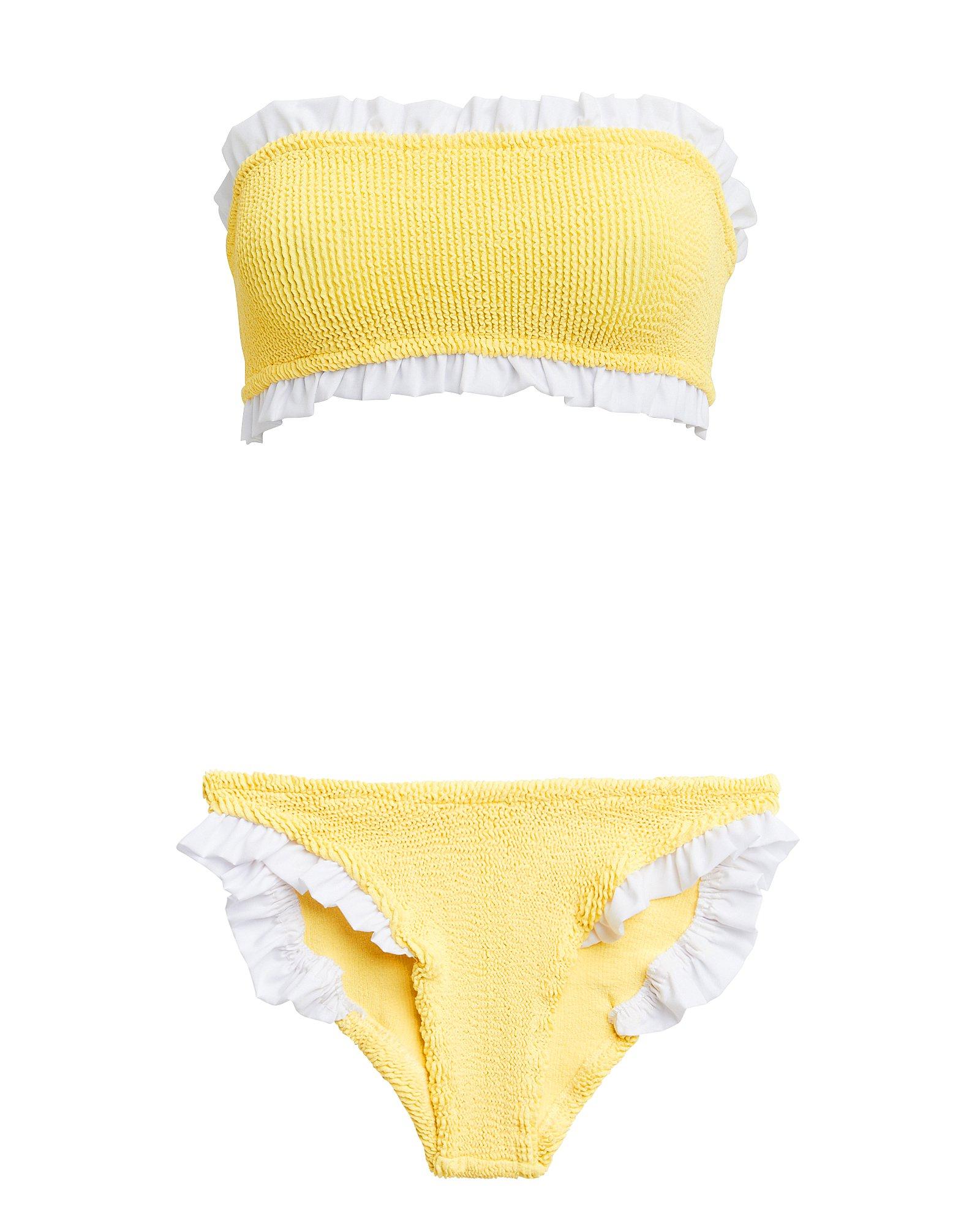 yellow and white swimsuit
