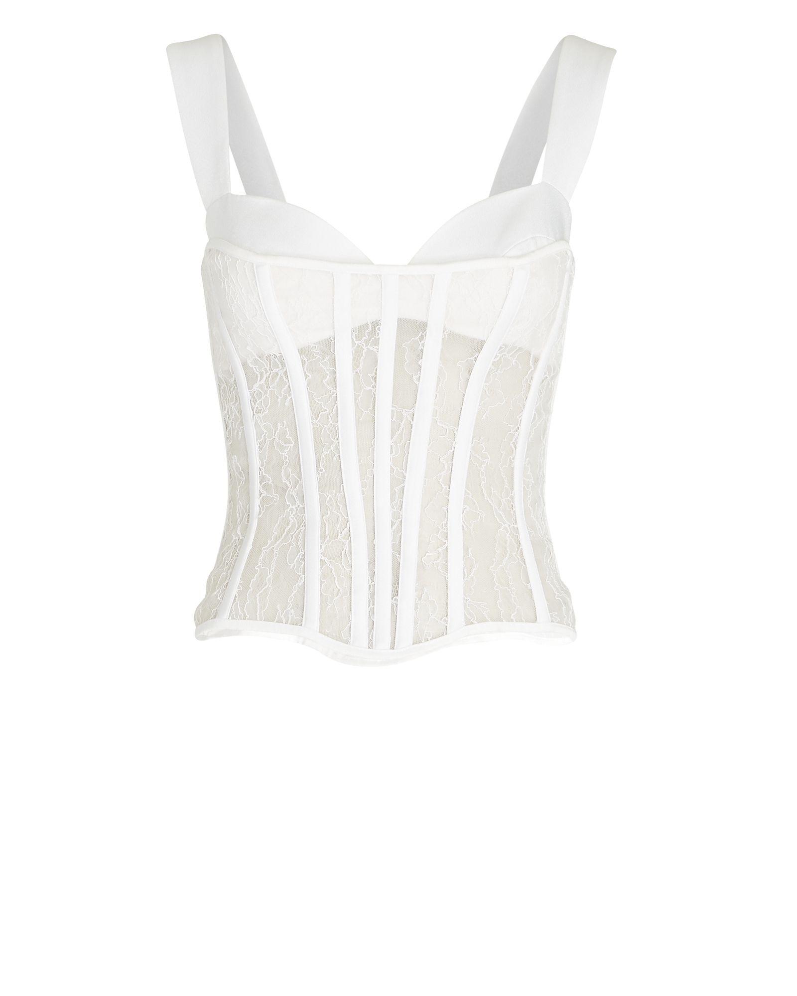 Rozie Corsets Corded Lace Bustier Corset Top in White Lyst