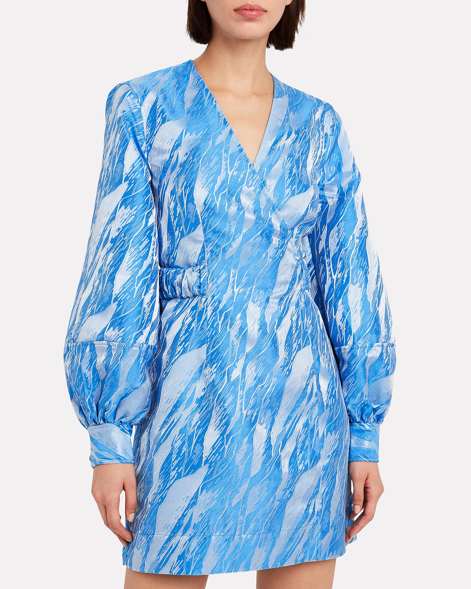 blue jacquard dress