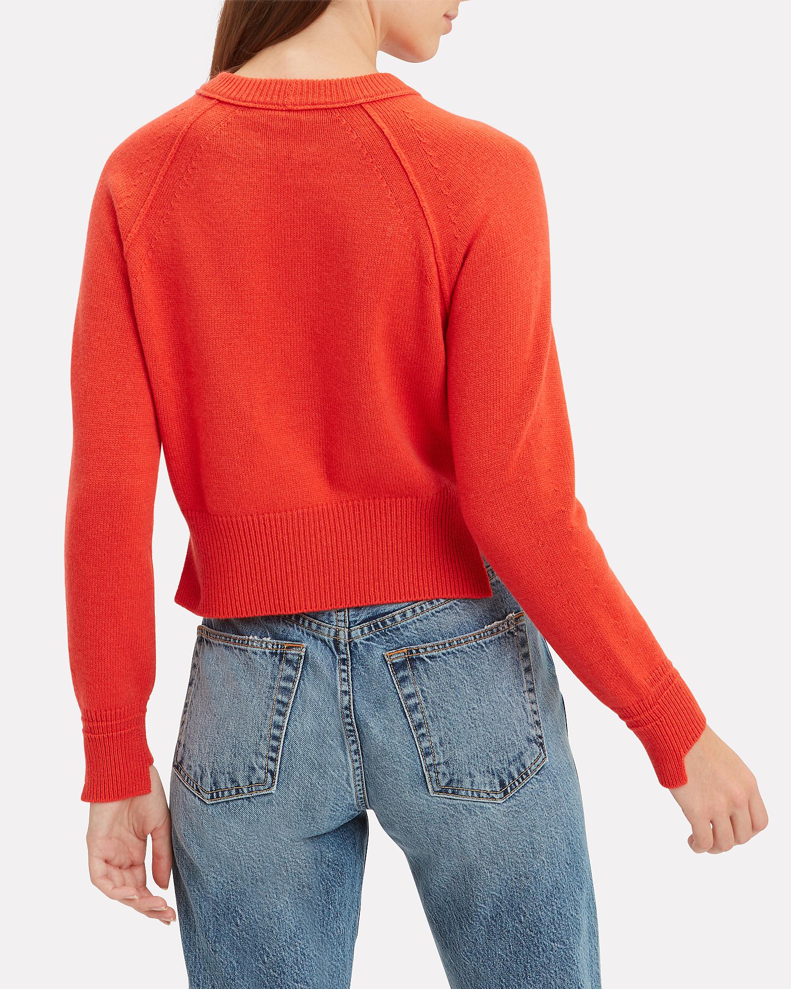 Helmut Lang Cropped Cashmere Sweater in Red - Lyst