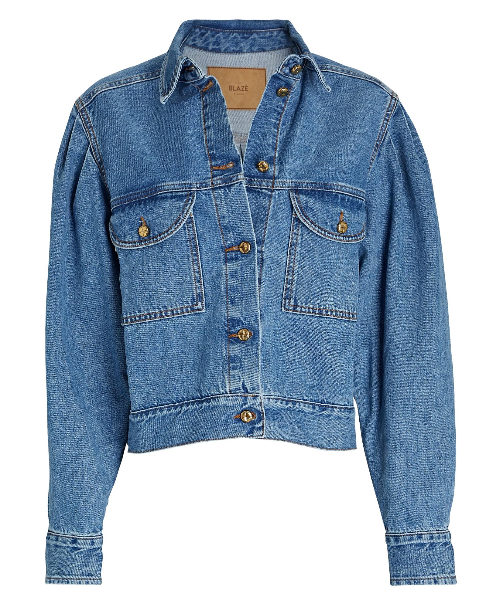 Blazé Milano Nariida Puff Sleeve Denim Jacket in Blue | Lyst Canada