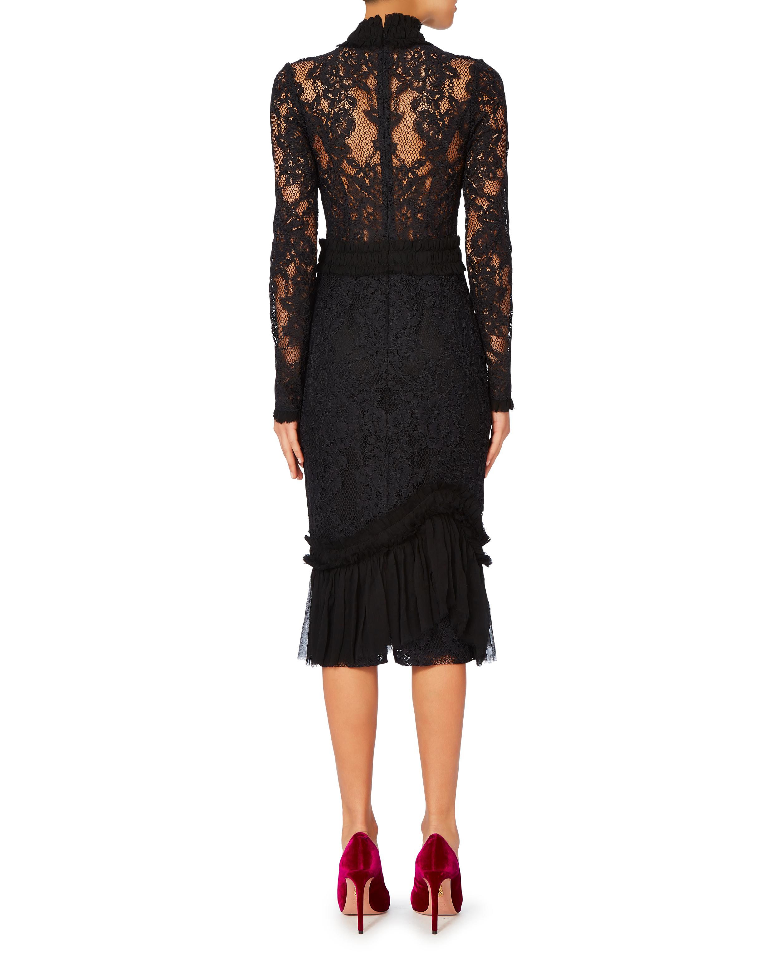 alexis black lace dress