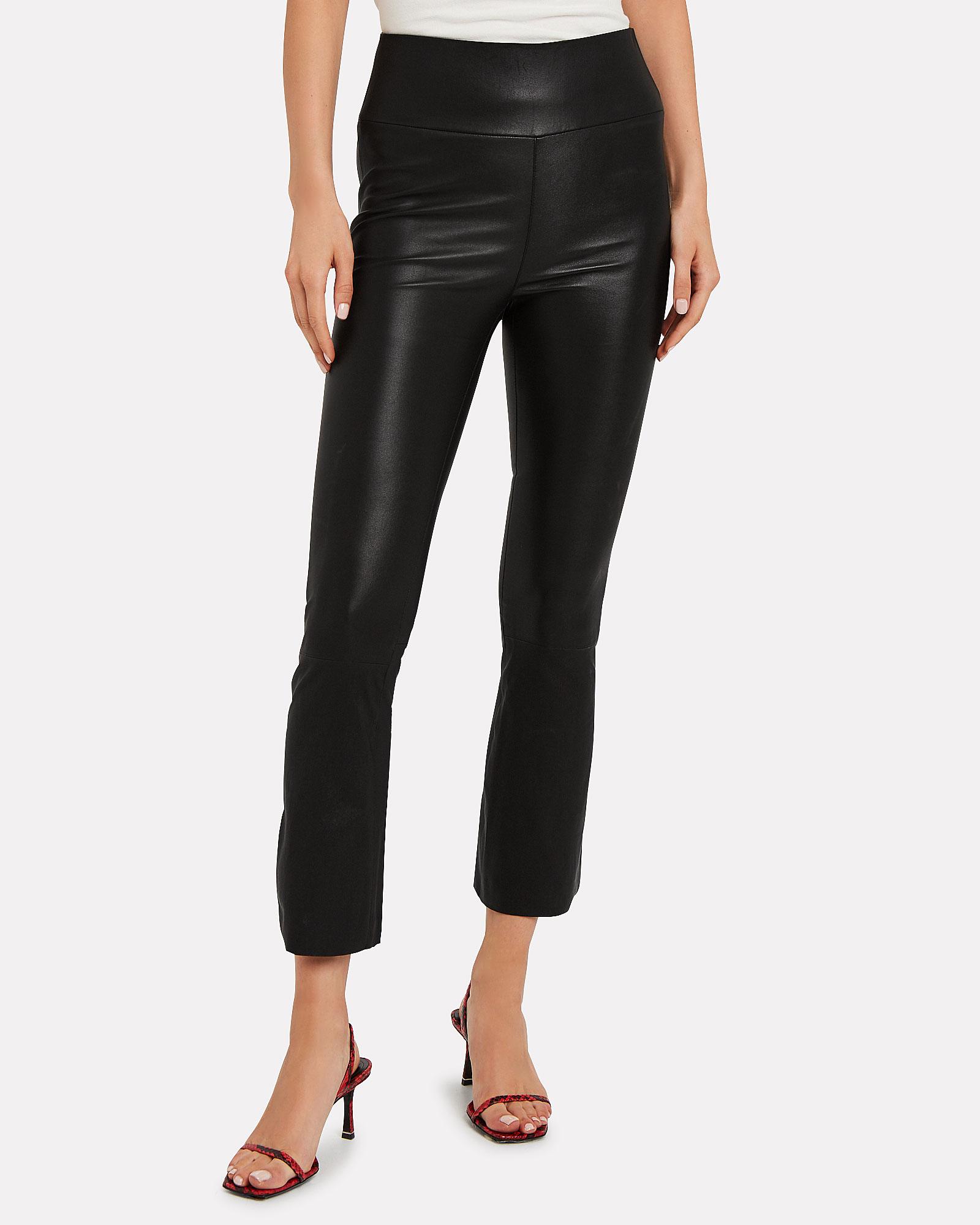SPRWMN Cropped Flare Leather Leggings in Black - Lyst