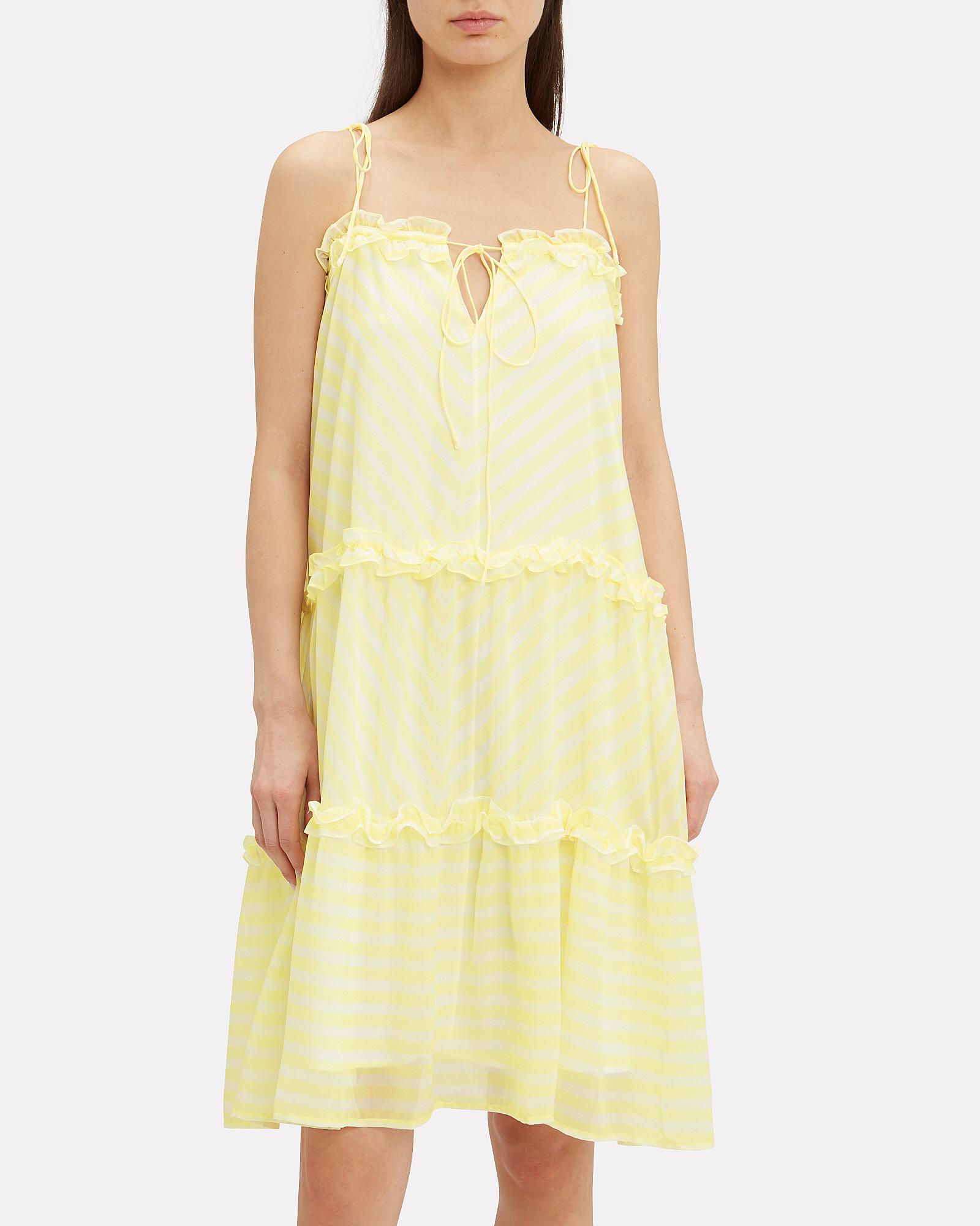 Notes Du Nord Synthetic Kennedy Mini Dress in Yellow,White (Yellow ...