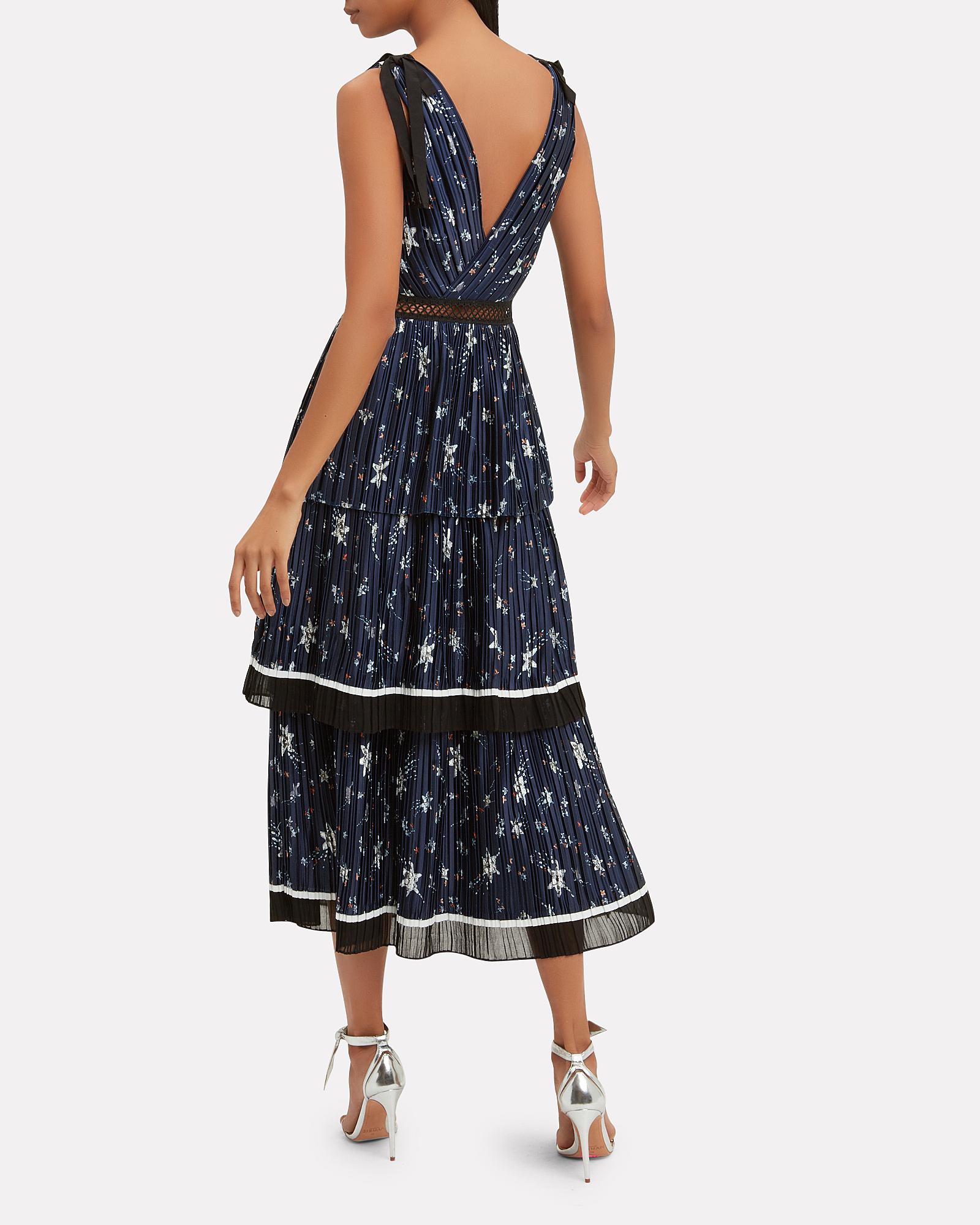 navy star print dress