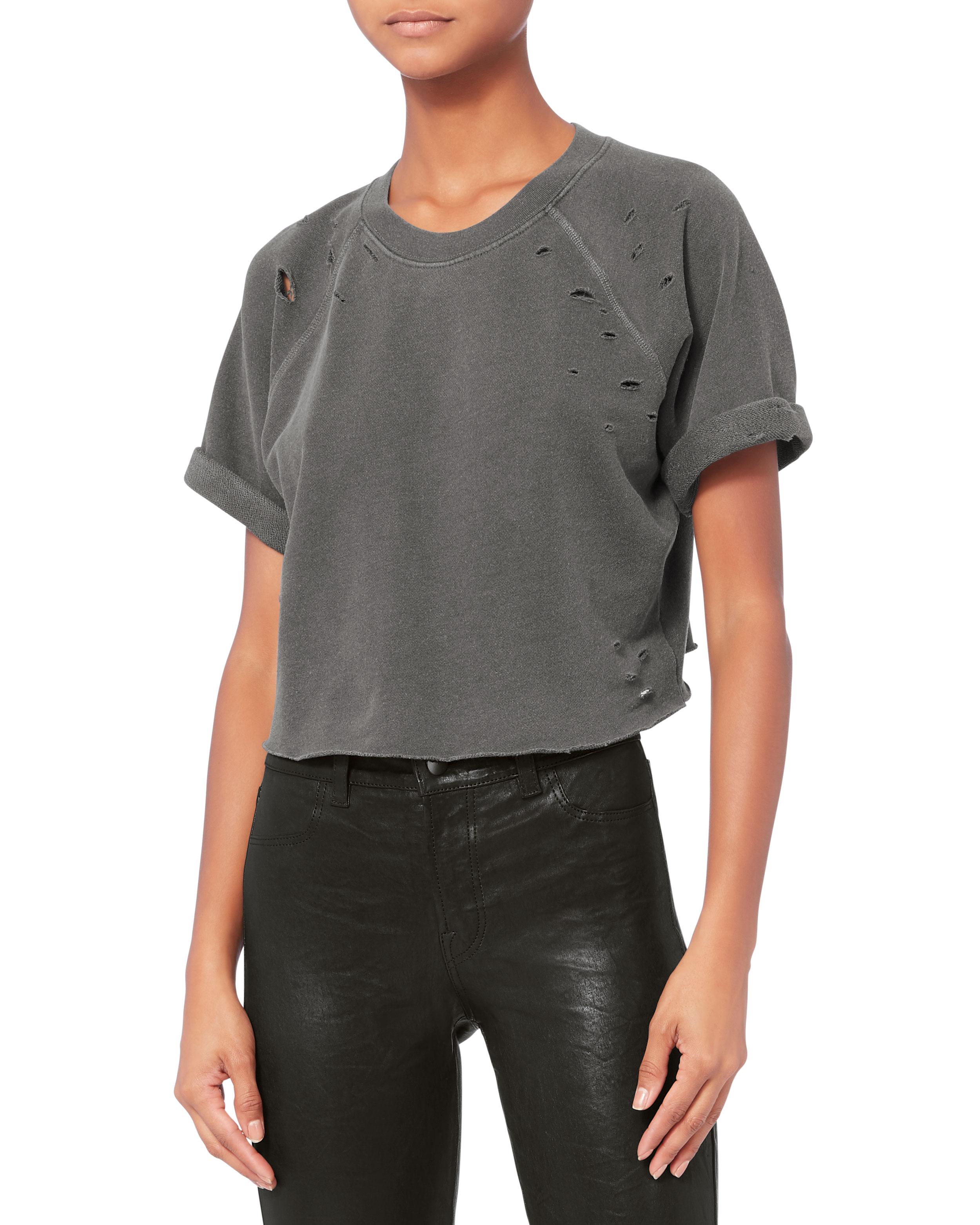 cropped short sleeve sweatshirt