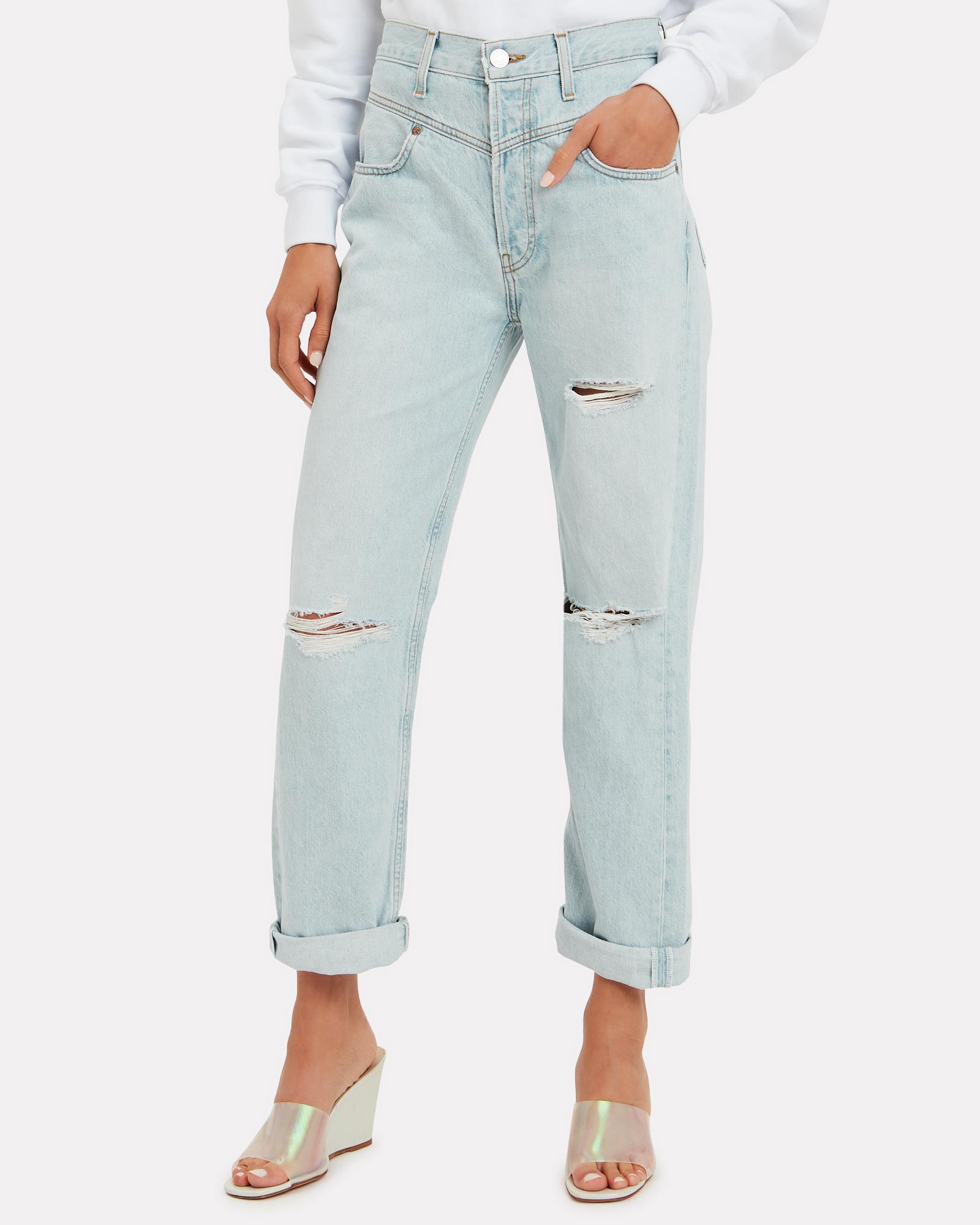 redone double yoke jeans
