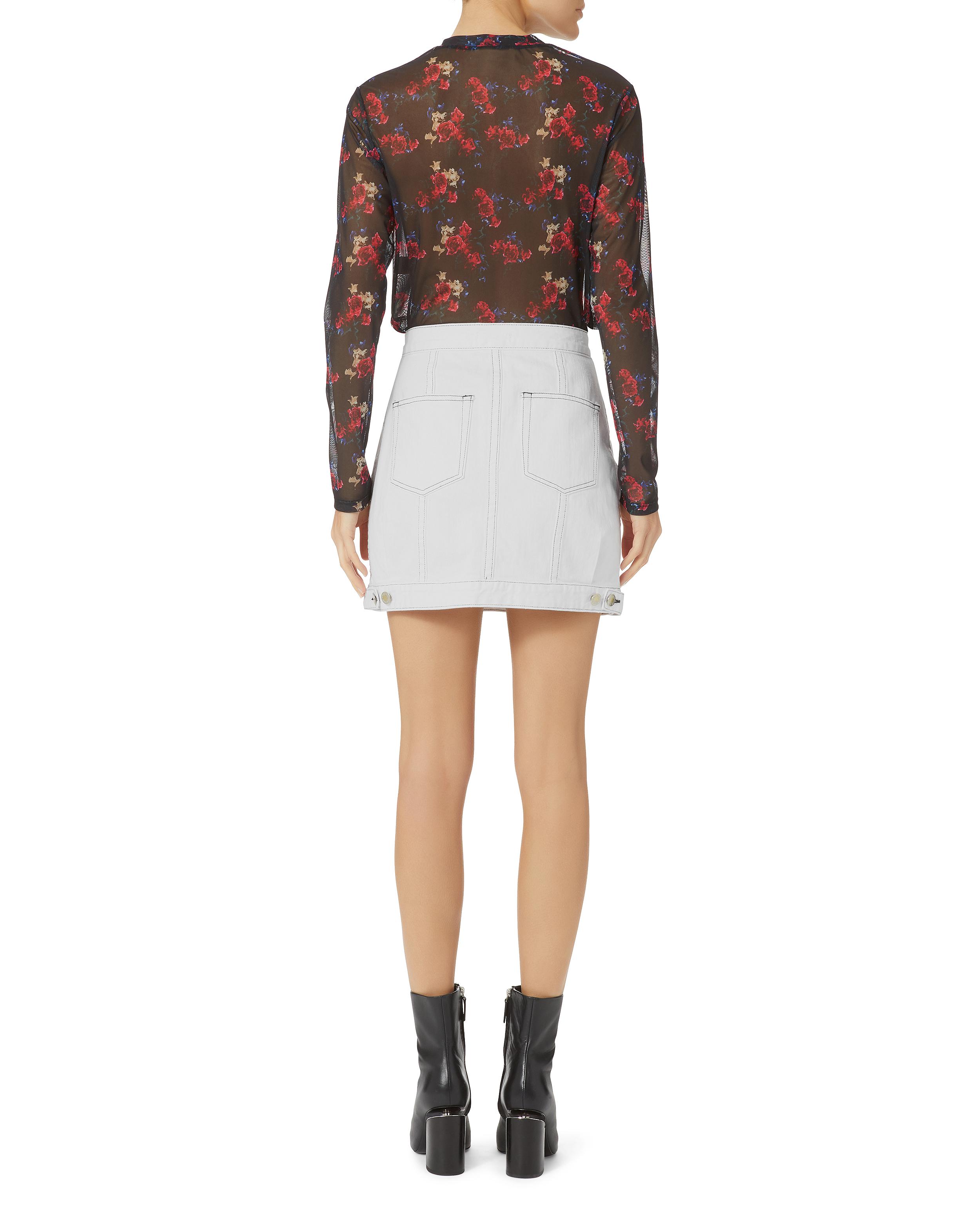 paige white denim skirt