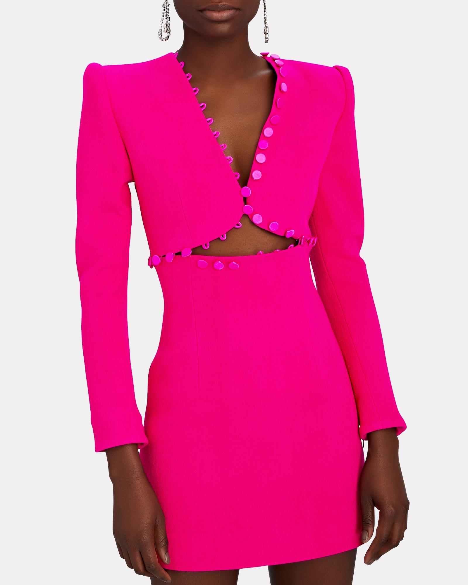 Sergio Hudson Issa Cut-out Wool-blend Mini Dress in Pink | Lyst