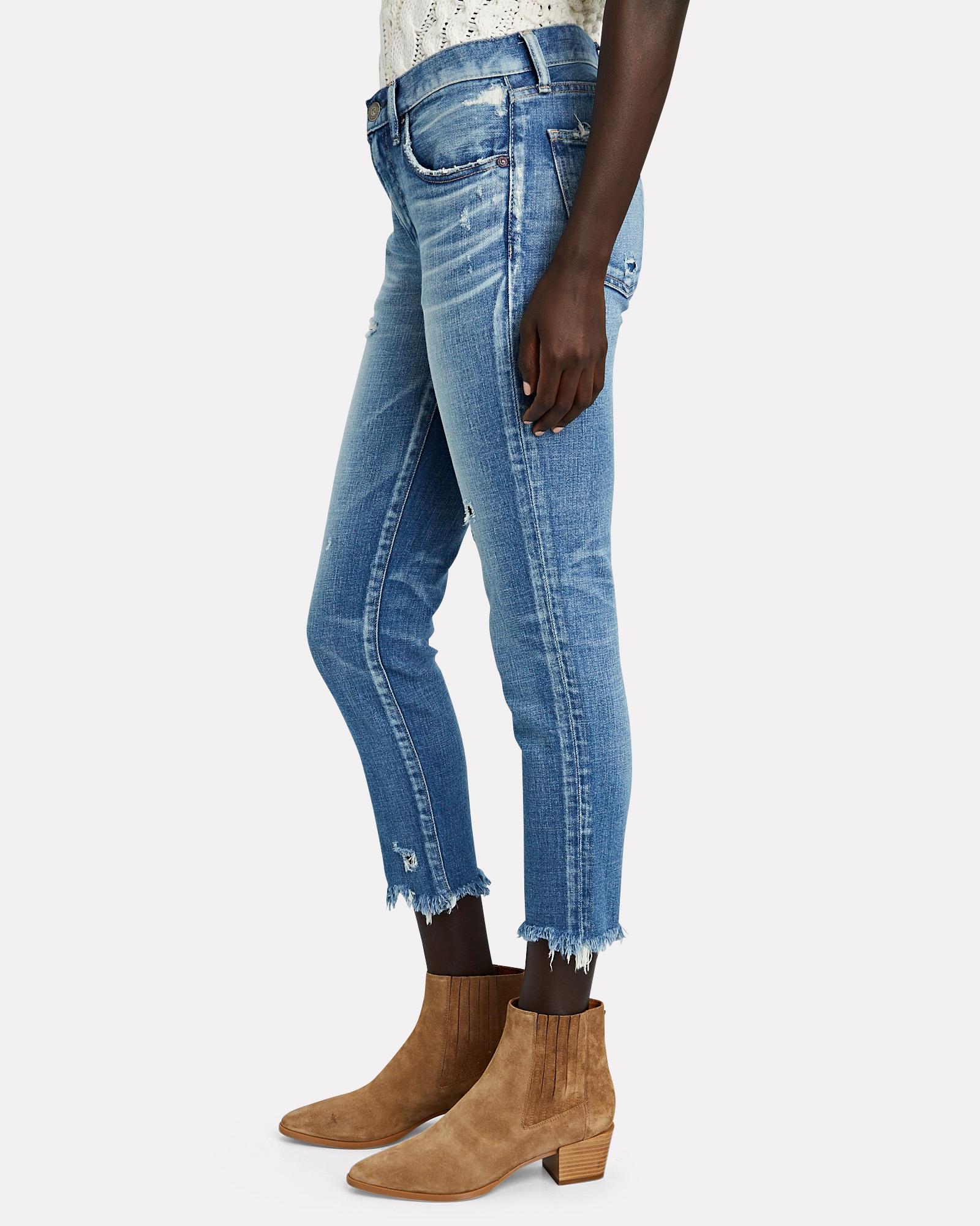 Moussy Denim Diana Cropped Skinny Jeans in Blue | Lyst