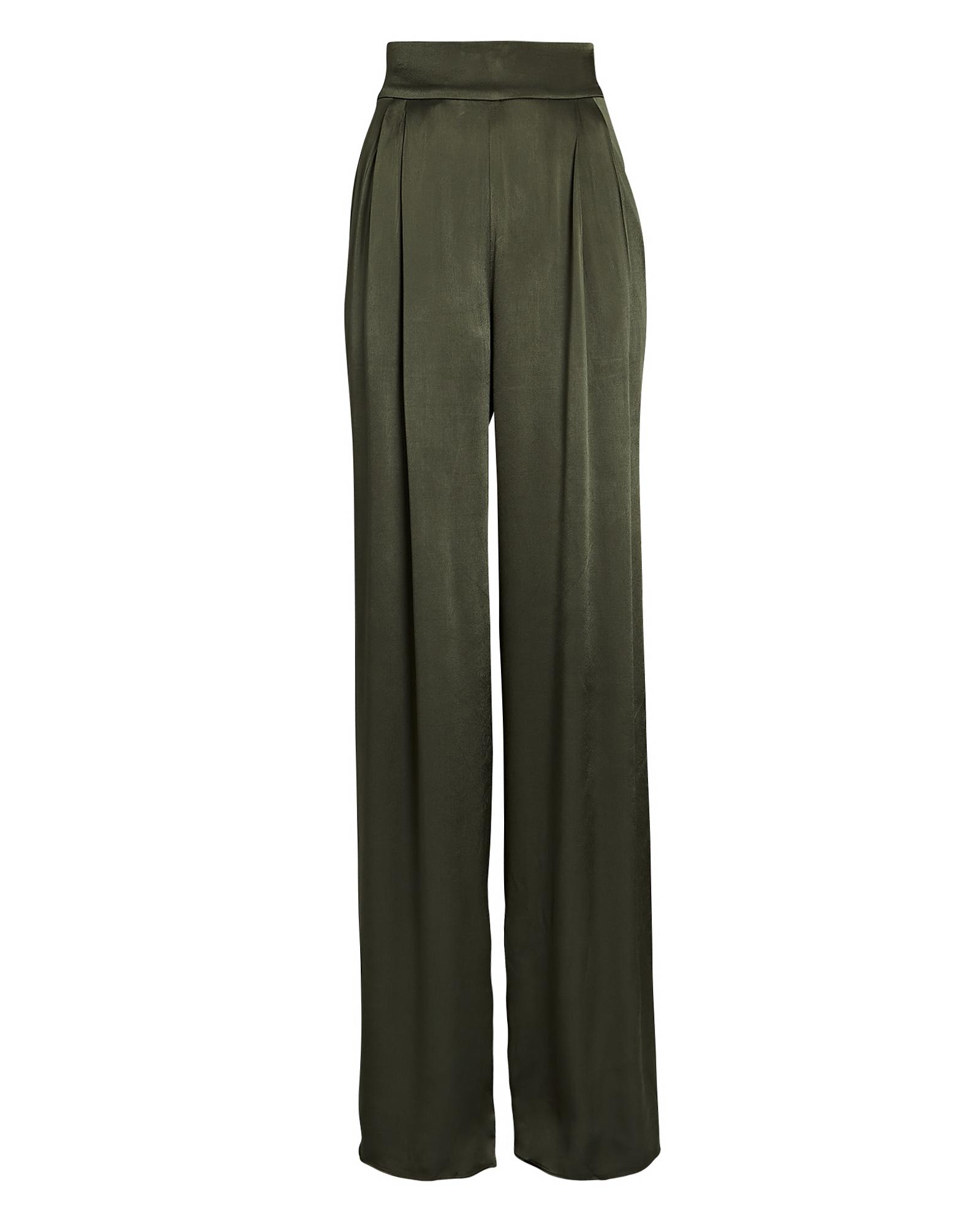 Shona Joy Silk Wideleg Pants in Green Lyst Canada