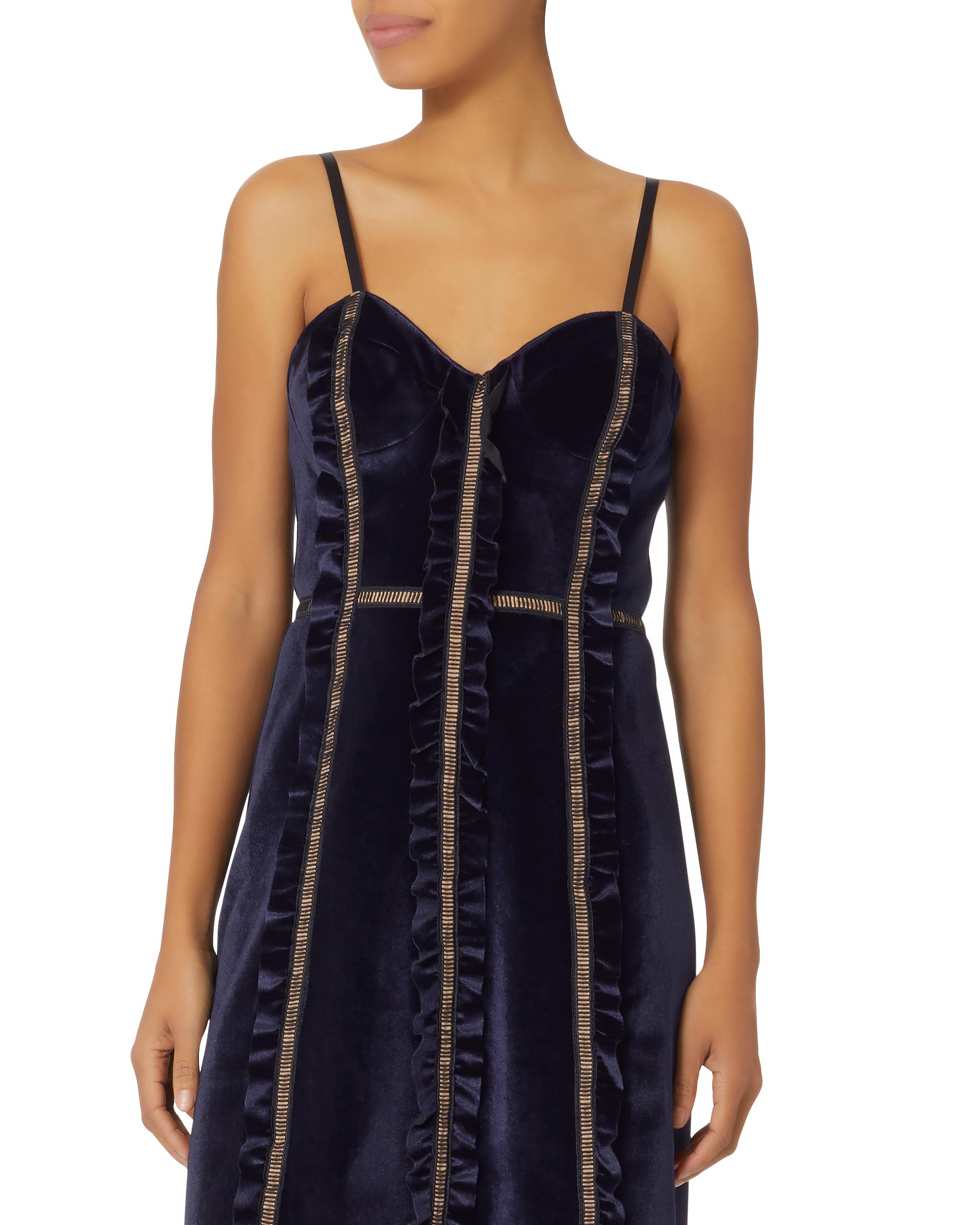 self portrait velvet midi dress